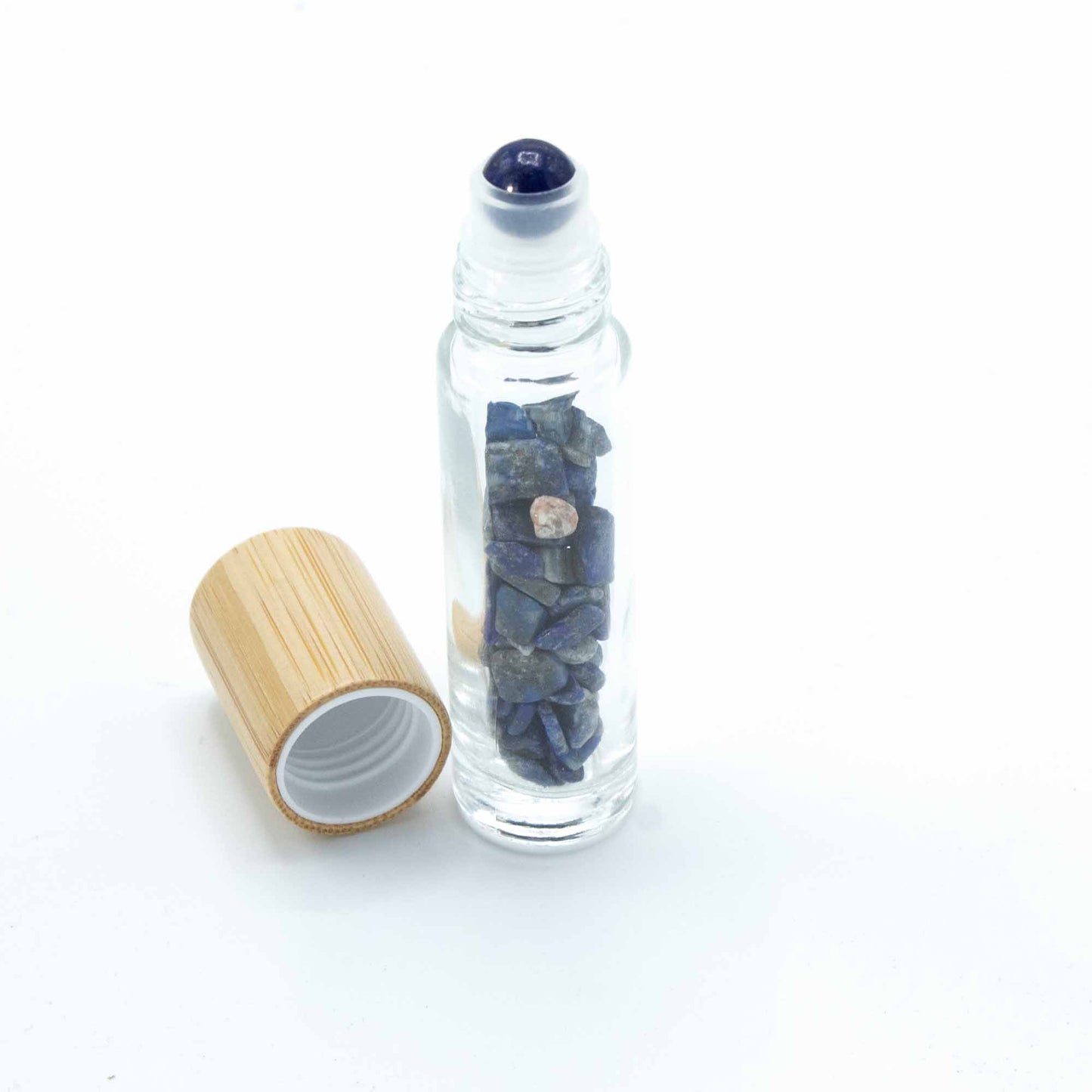 Flacon Roll-on Huile Essentielle & Pierres Précieuses - Sodalite - Bouchon en bois