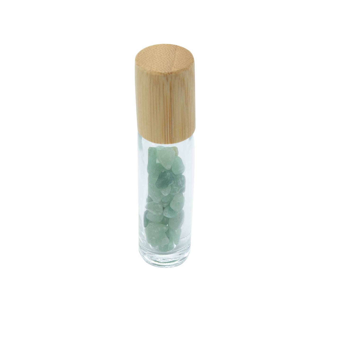 Flacon Roll-on Huile Essentielle & Pierres Précieuses - Aventurine - Bouchon en bois