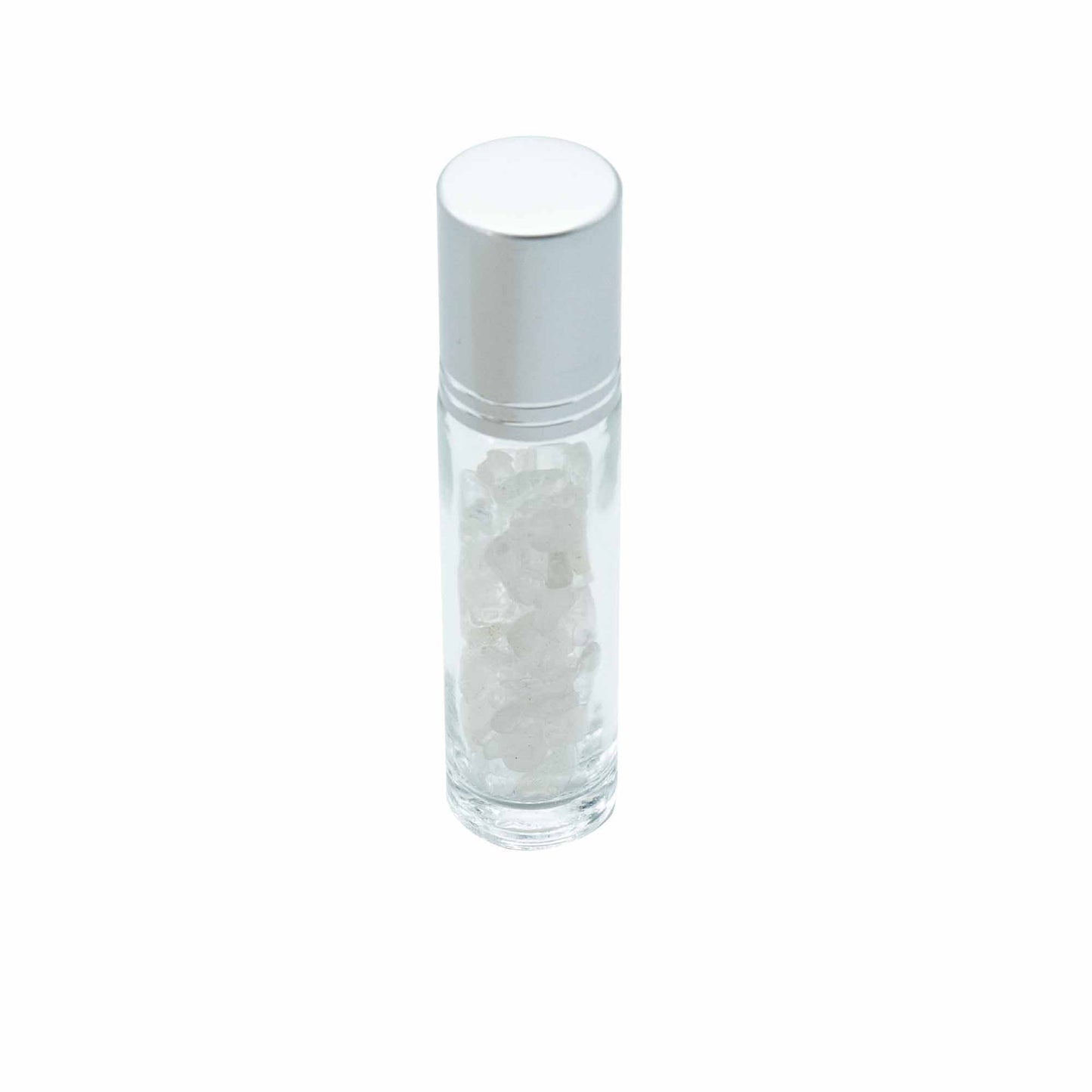 Flacon Roll-on Huile Essentielle & Pierres Précieuses - Quartz de Roche - Bouchon Argenté
