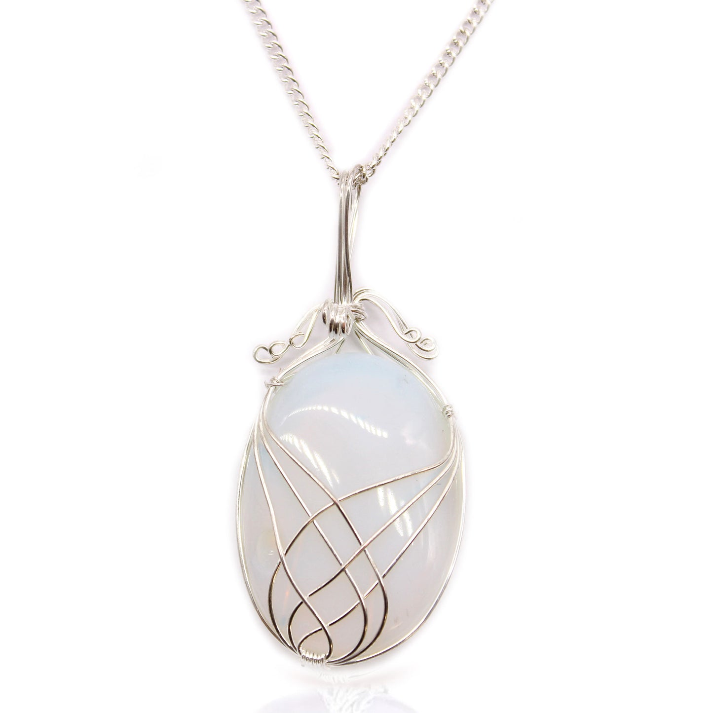 Collier de Pierres Précieuses Enveloppé en Tourbillon - Opalite