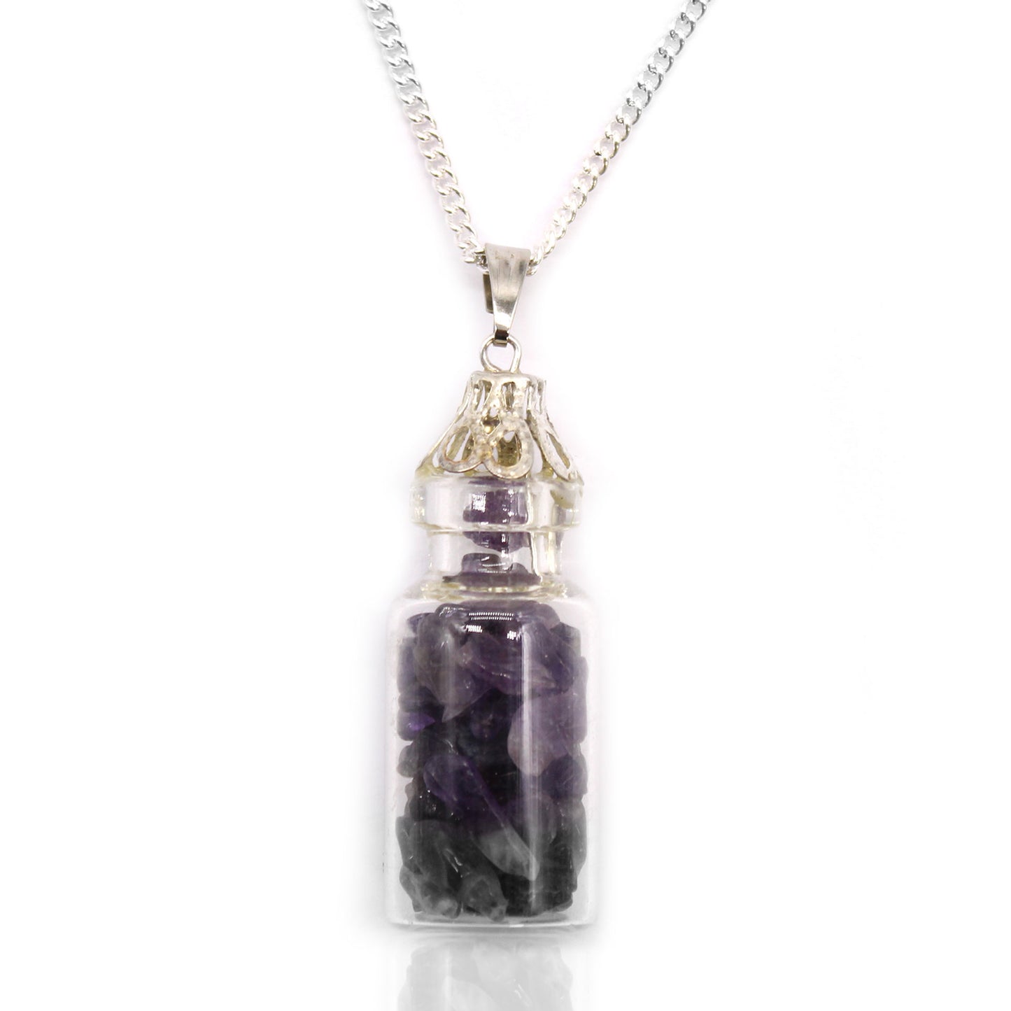 Collier de Pierres Précieuses en Bouteille - Améthyste