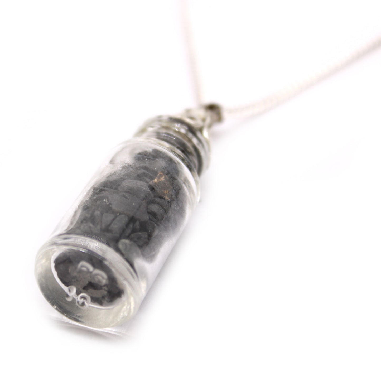 Collier de Pierres Précieuses en Bouteille - Onyx Noir