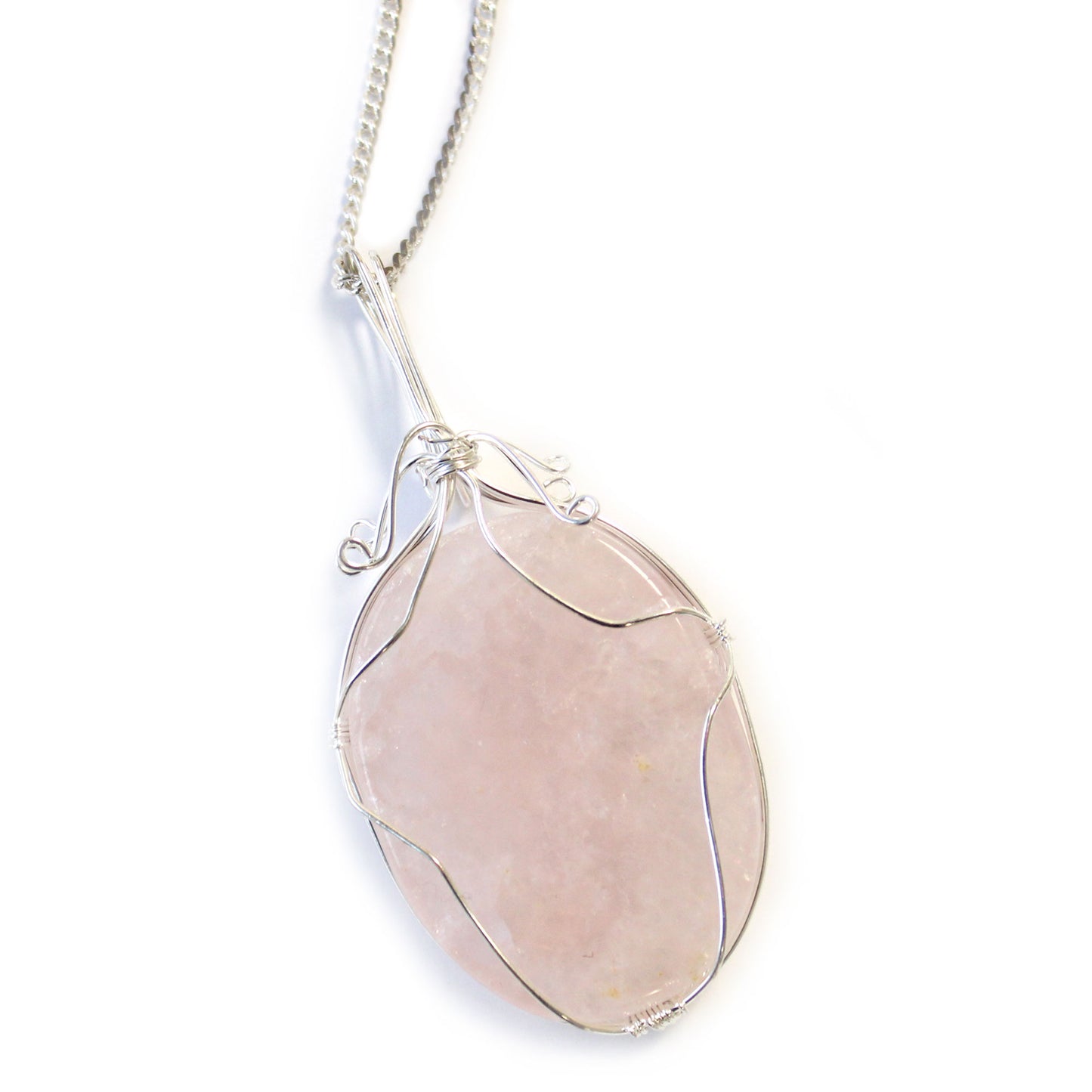 Collier de Pierres Précieuses Enveloppé en Tourbillon - Quartz rose