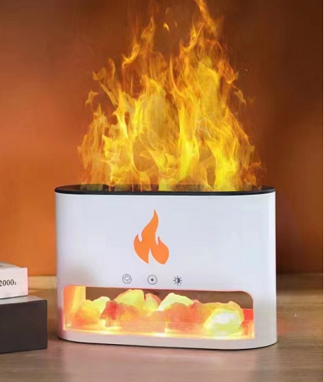 Diffuseur d'Arômes Blaze - Chambre à Sel de l'Himalaya - USB-C - Effet flamme (sel inclus)