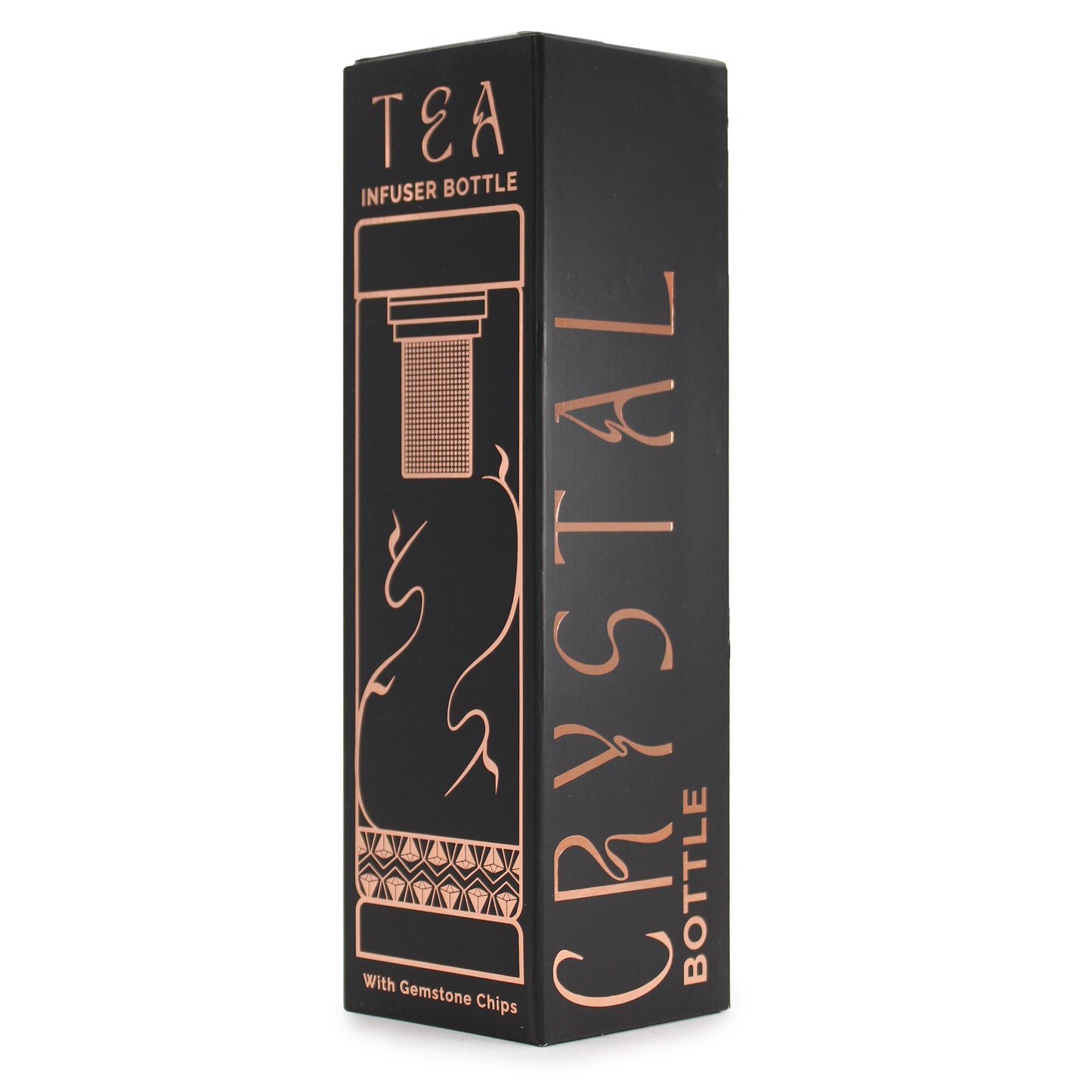 Bouteille Infuseur à Thé en Verre de Cristal - Or Rose - Onyx