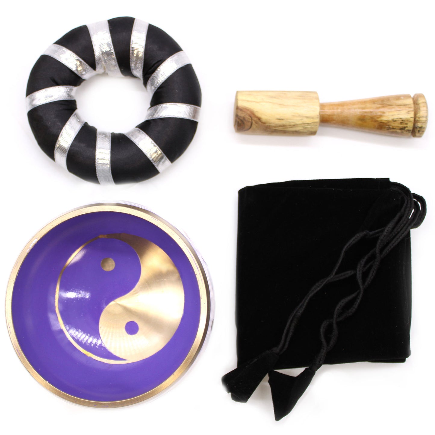Ensemble Bols Chantants Yin & Yang - Blanc/Violet 10.7cm