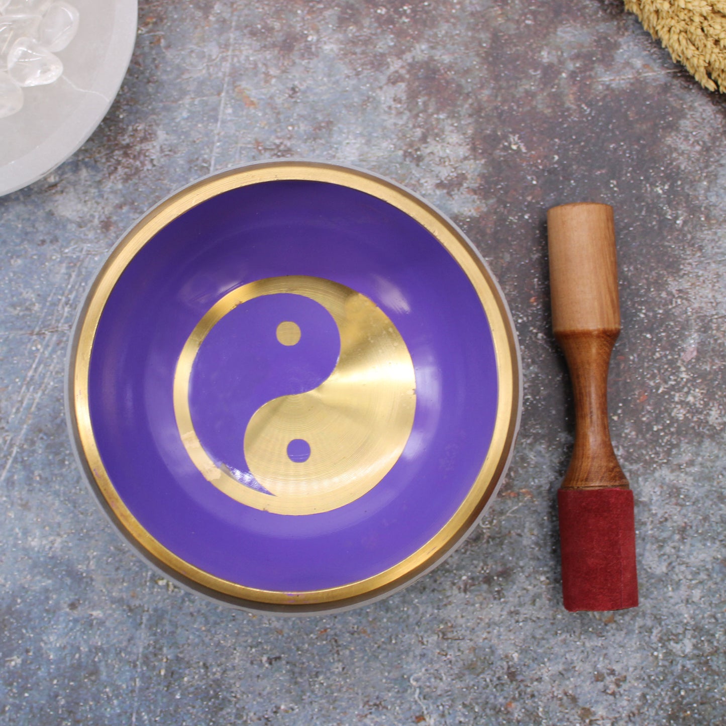 Ensemble Bols Chantants Yin & Yang - Grand - Blanc/Violet 14cm