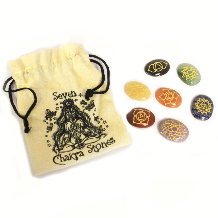 Ensemble de Pierres Chakra Lrg (Forme Ovale)
