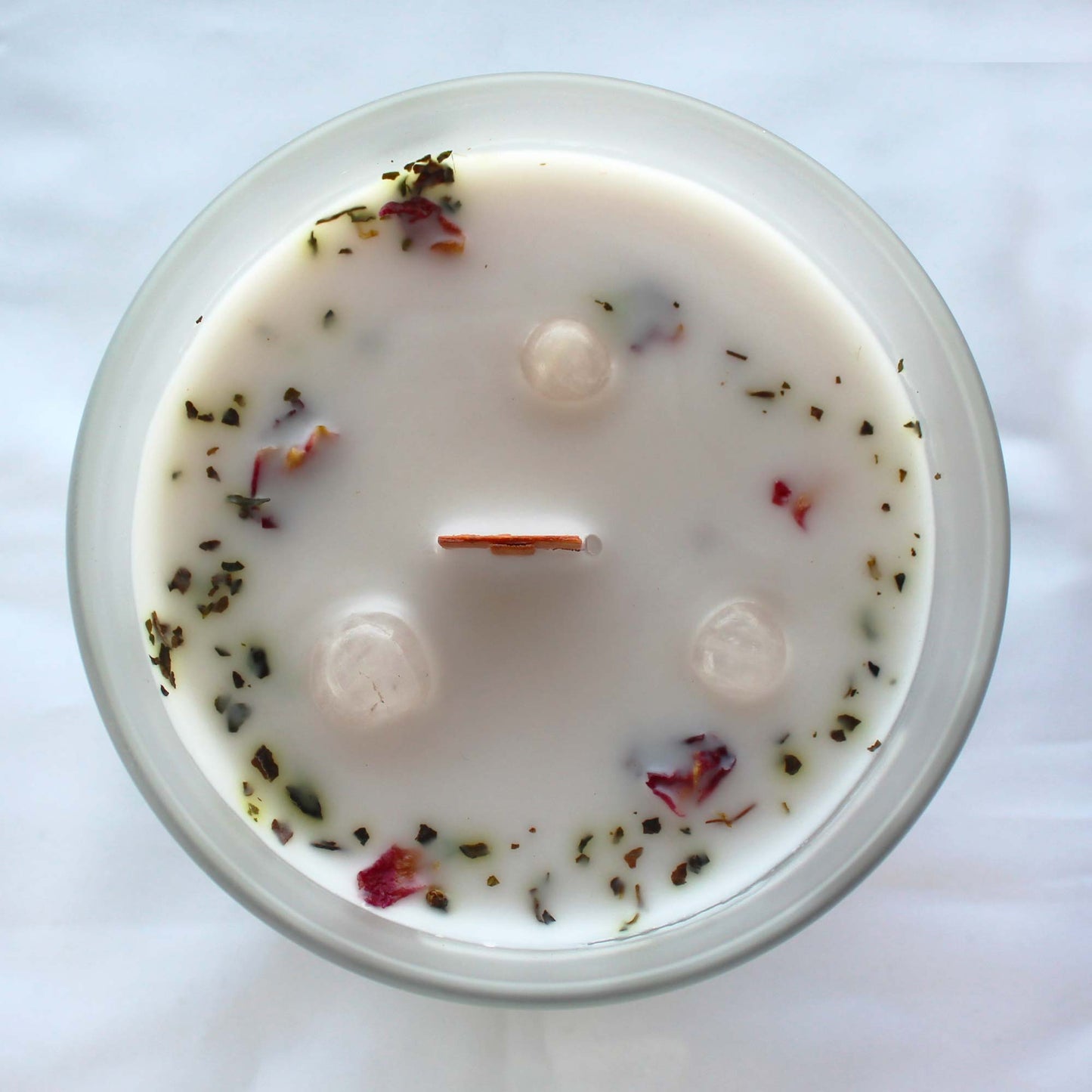 Bougie à la Rose avec Pierre Précieuse Quartz rose - Amour