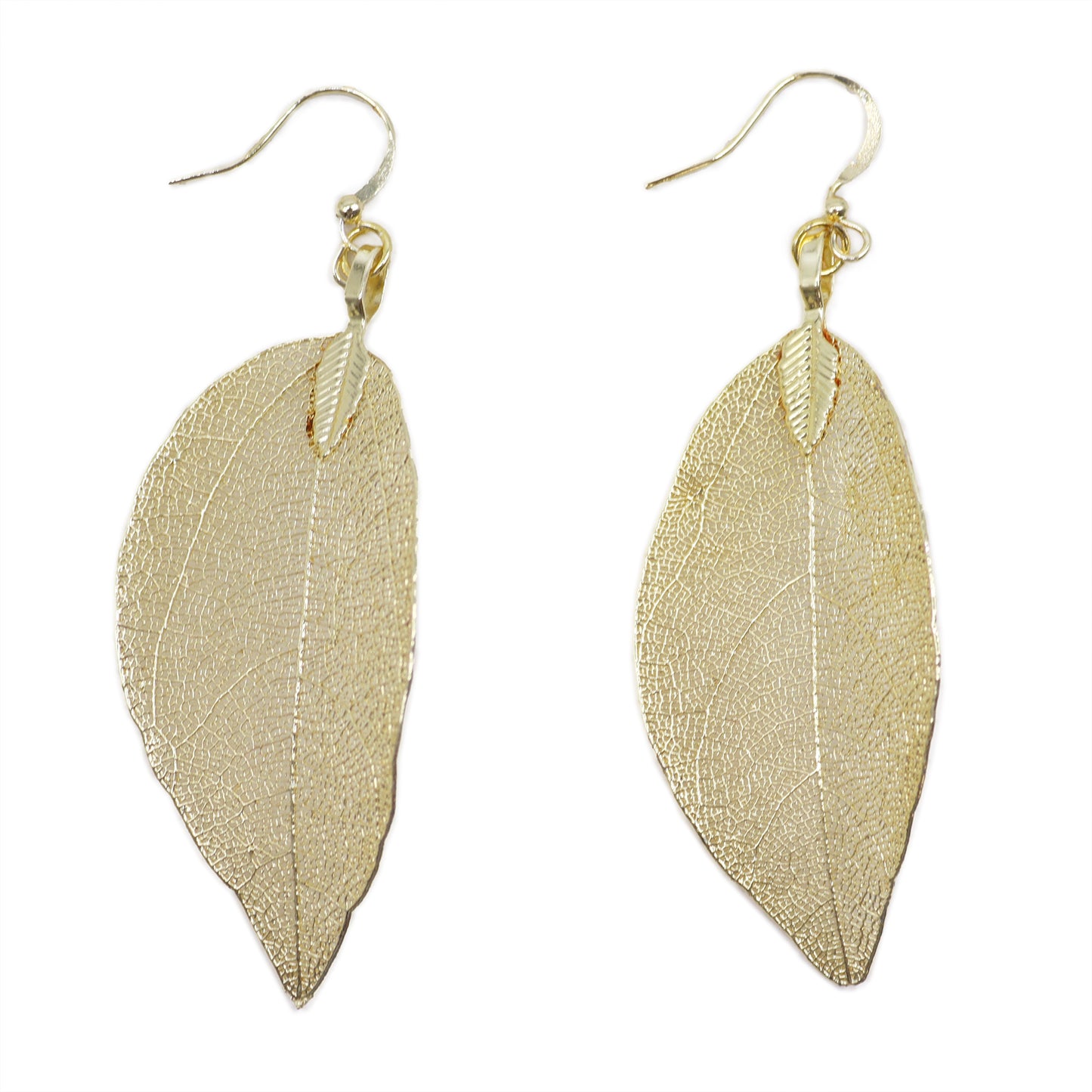 Boucles d'Oreilles - Feuilles Gouttes - Doré
