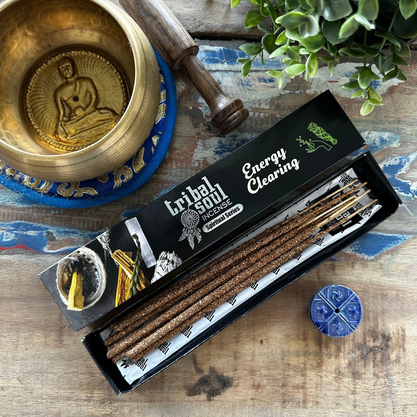 Encens Spirituel Tribal Soul et Support en Céramique - Nettoyage Energétique