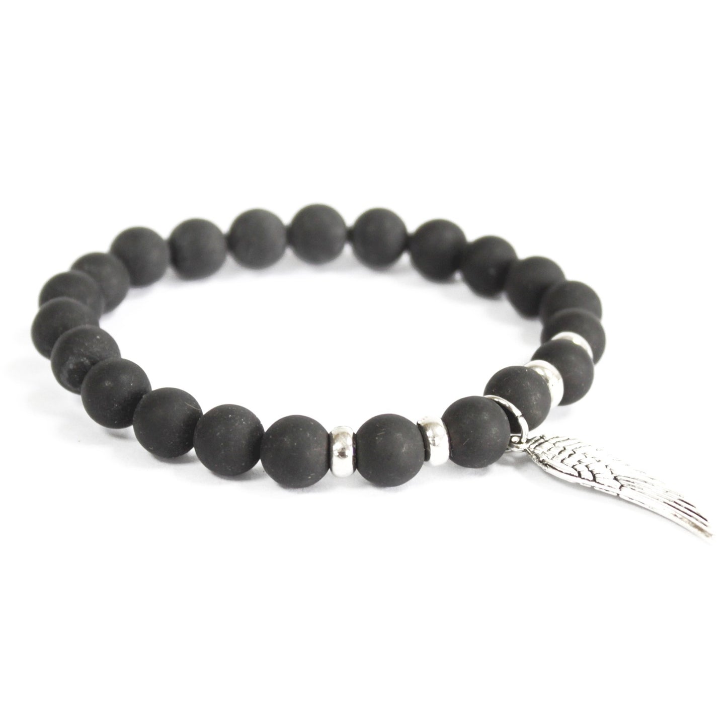 Bracelet Pierre Fine - Aile d'Ange/ Agate Noire