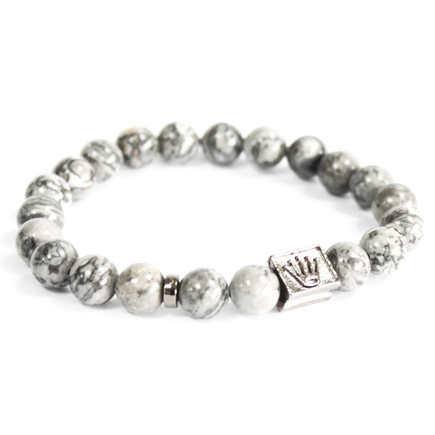 Bracelet Pierre Fine - Lingot/ Agate Grise