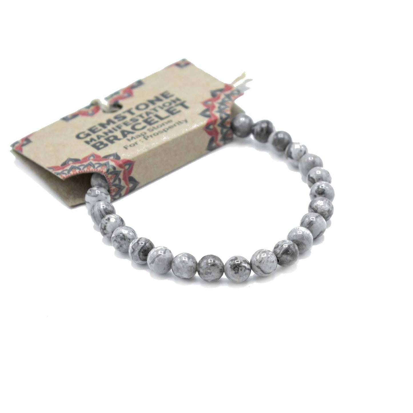 Bracelet de Manifestation en Pierres Précieuses - Jaspe Map - Prospérité