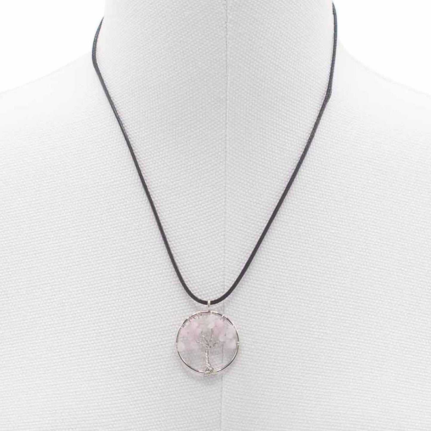 Pendentif Arbre de Vie - Quartz Rose