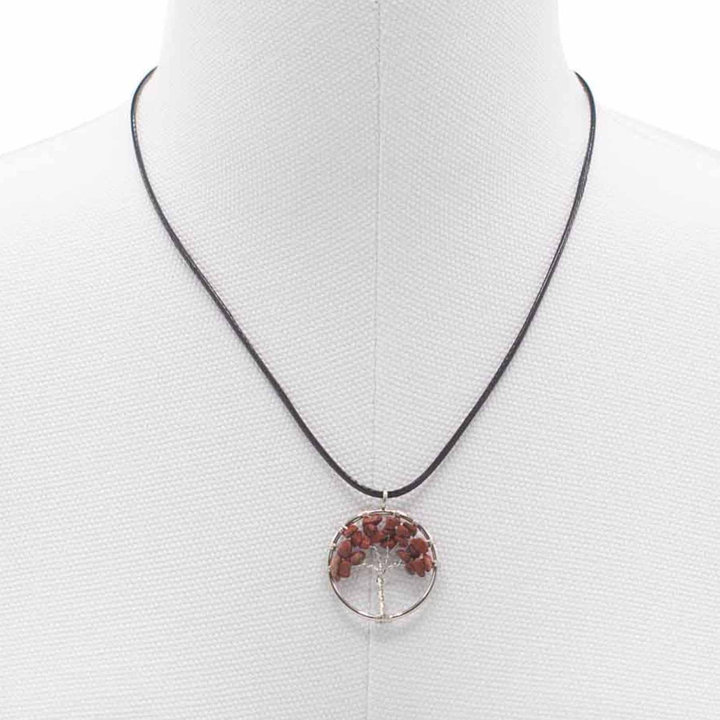 Pendentif Arbre de Vie - Jaspe Rouge