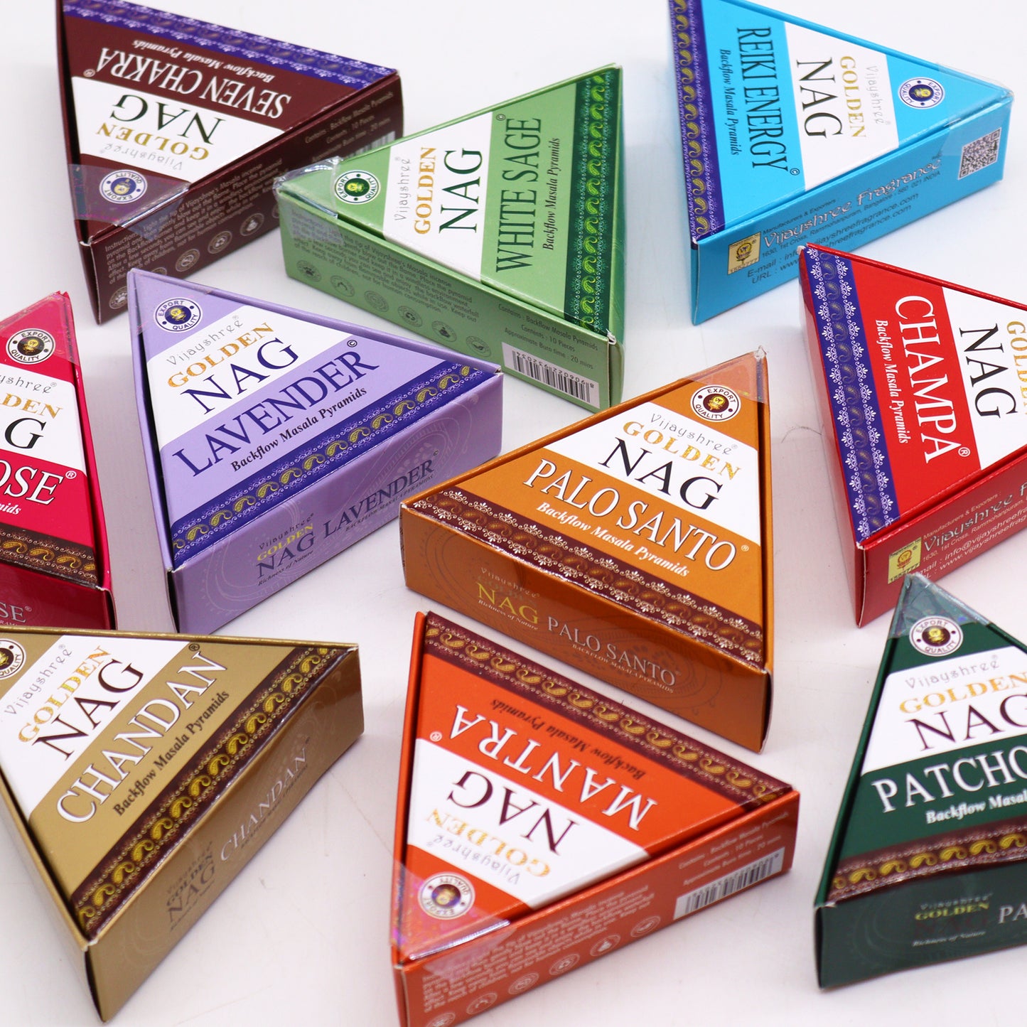 Cônes d'Encens à Refoulement Jumbo Golden Nag 42g - Reiki Energie