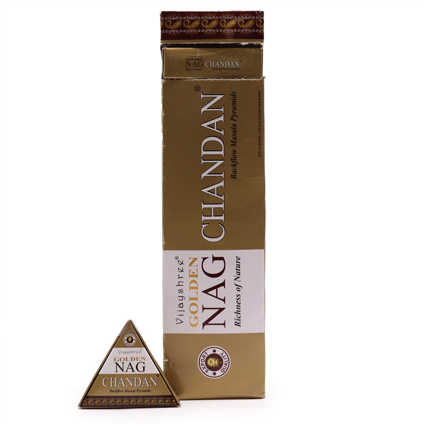 Cônes d'Encens à Refoulement Jumbo Golden Nag 42g- Chandan