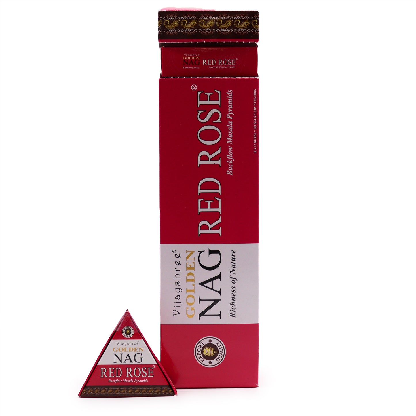 Cônes d'Encens à Refoulement Jumbo Golden Nag 42g - Rose Rouge