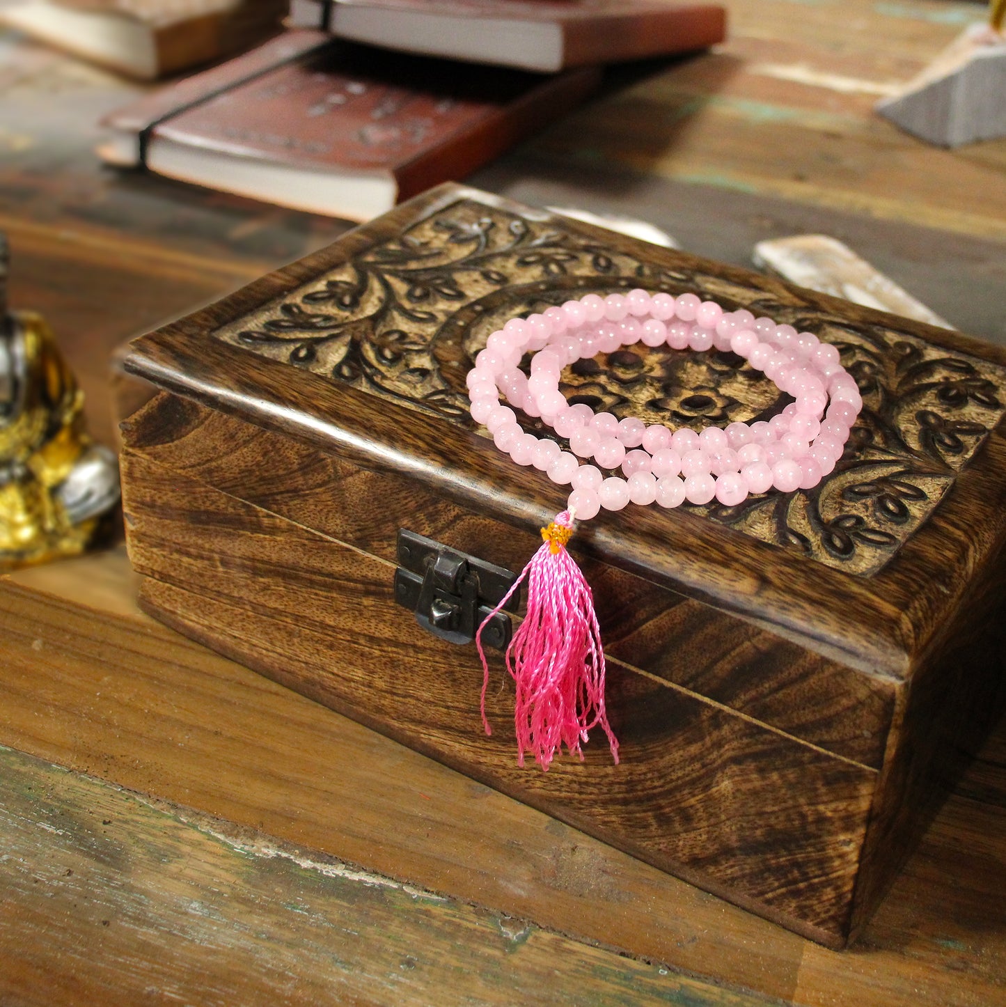 Mala 108 Perles - Quartz Rose