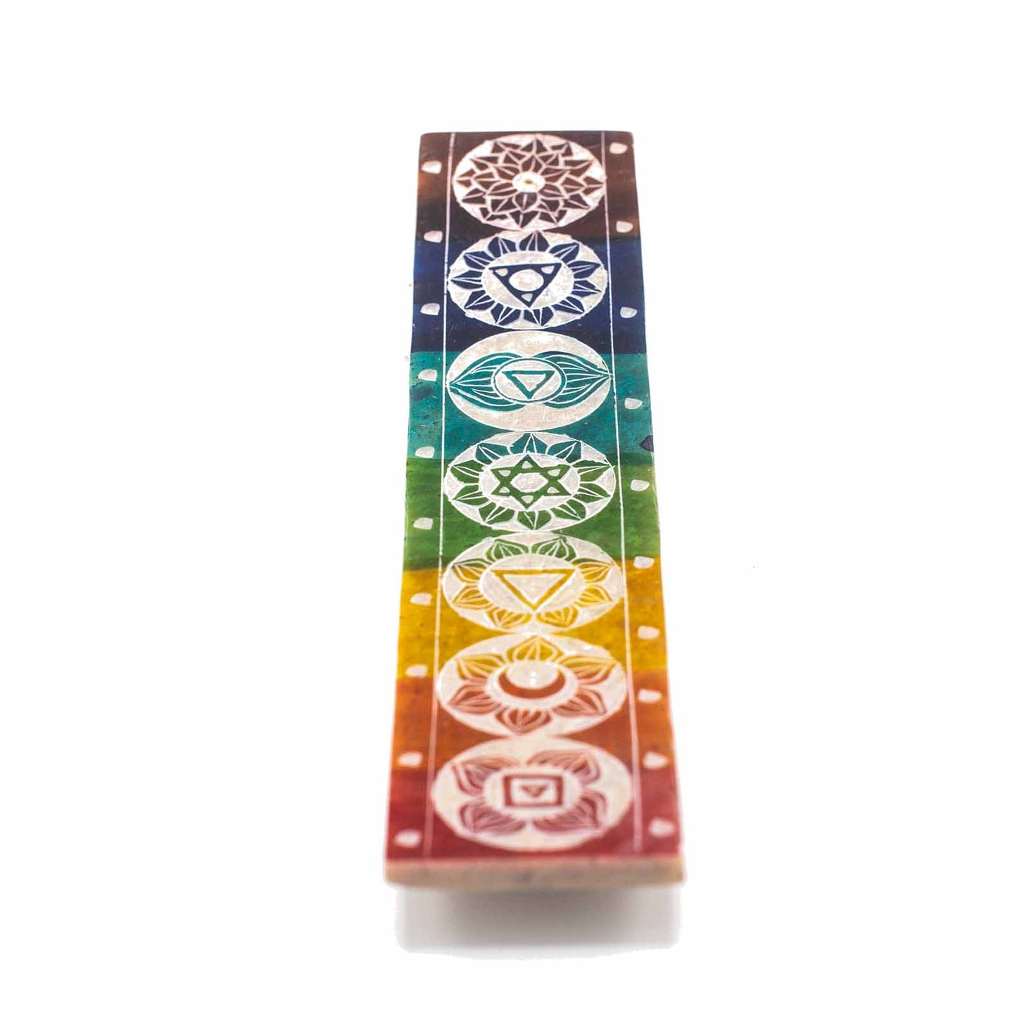 Porte-Encens en Stéatite Sept Chackra - 26x5cm