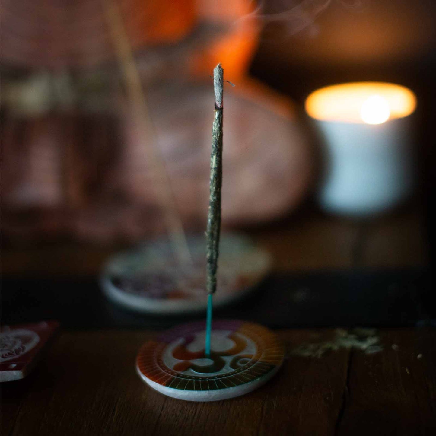 Porte-Encens Disque en Stéatite 8cm - Om