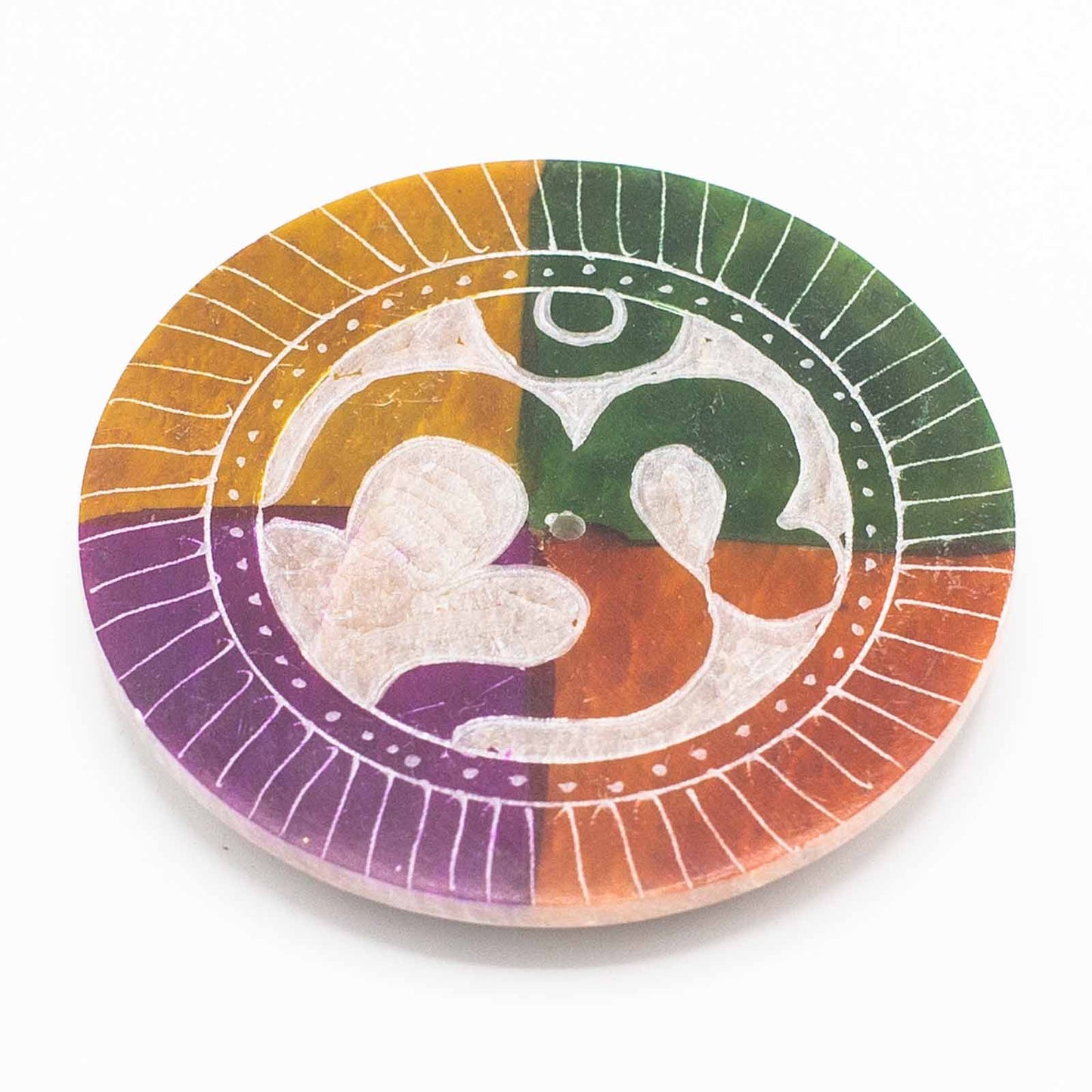 Porte-Encens Disque en Stéatite 8cm - Om