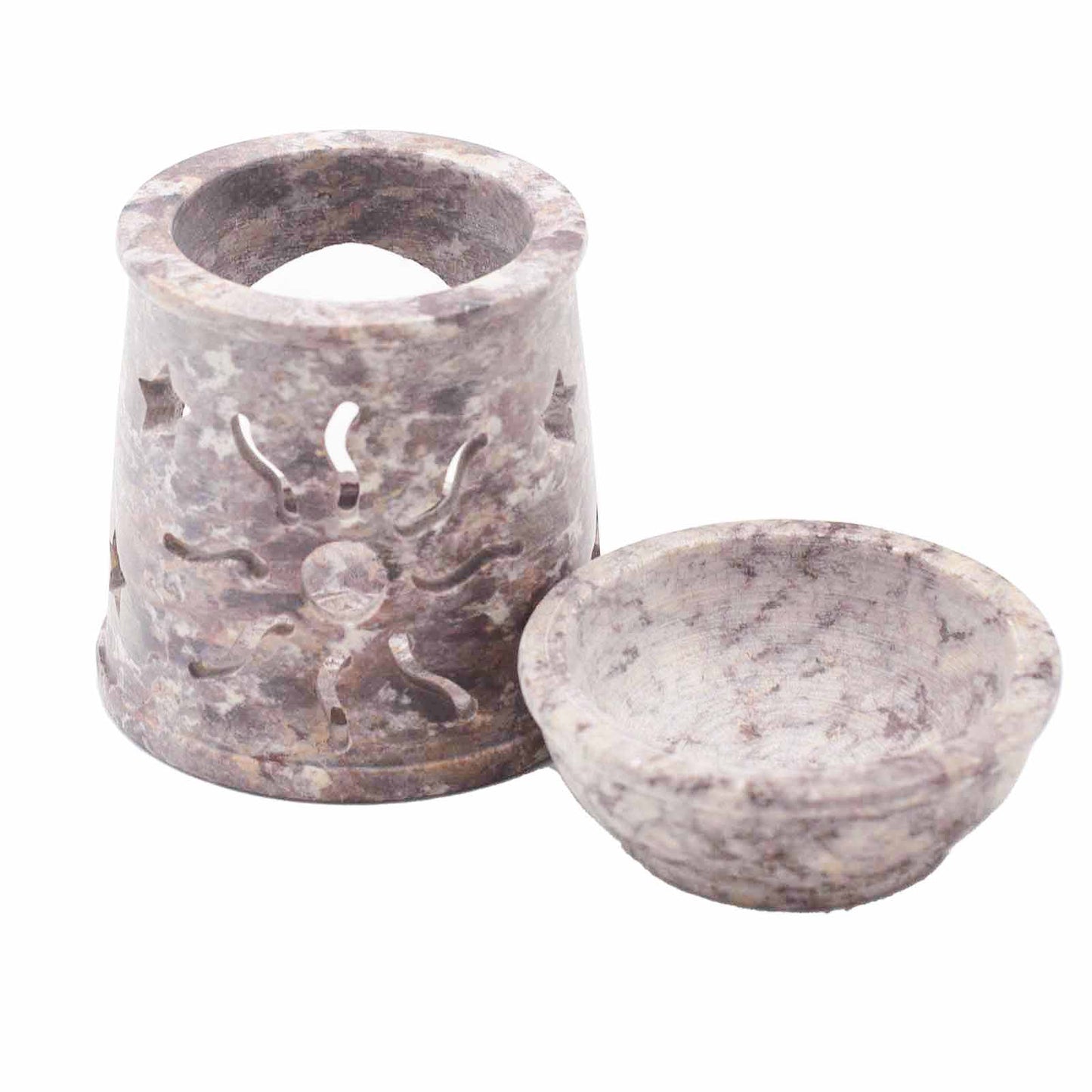Petit Brûleur à Huile en Pierre Ollaire 8cm - Soleil & Etoiles