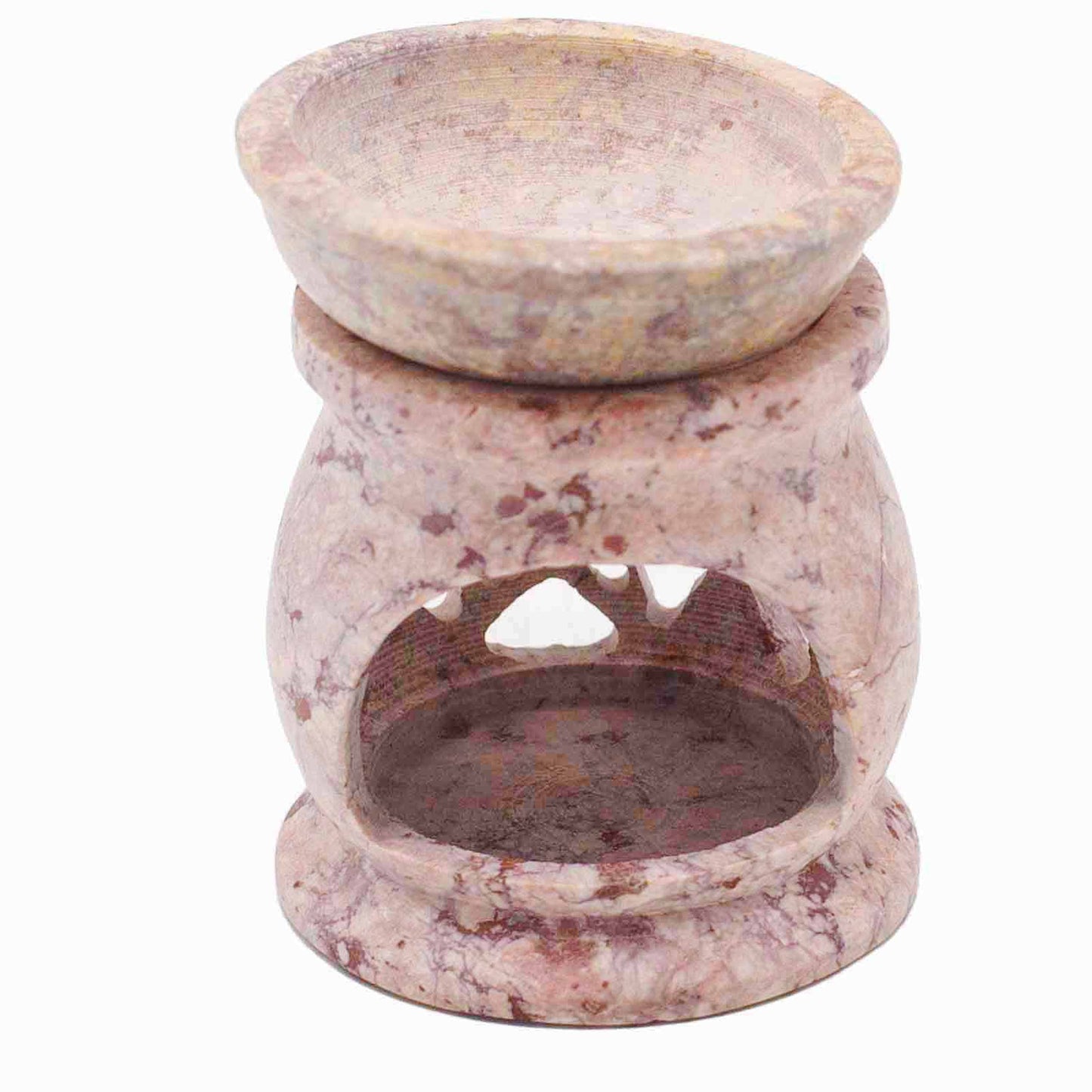 Petit Brûleur à Huile en Pierre Ollaire 8cm - Pentagramme Trois Lunes