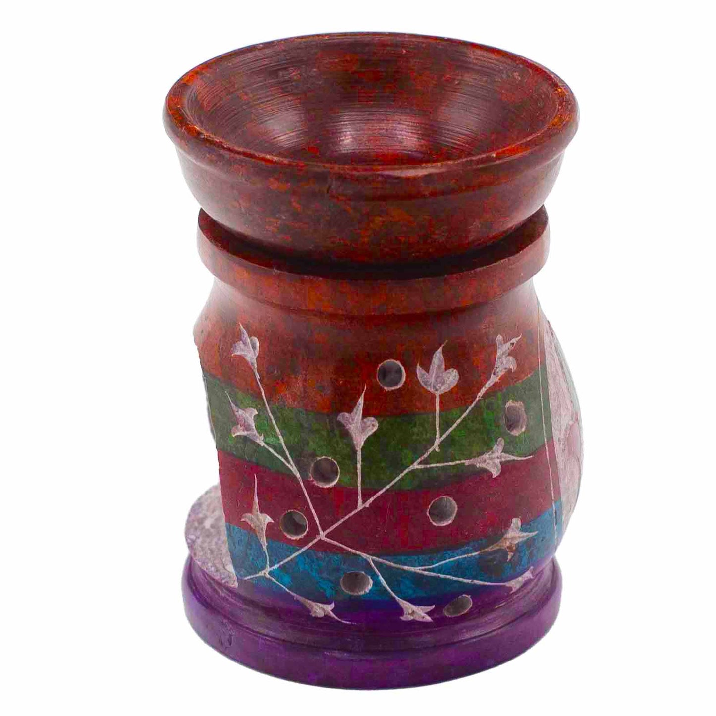 Brûleur à Huile en Pierre Ollaire 10cm - Main de Fatma - Cinq couleurs