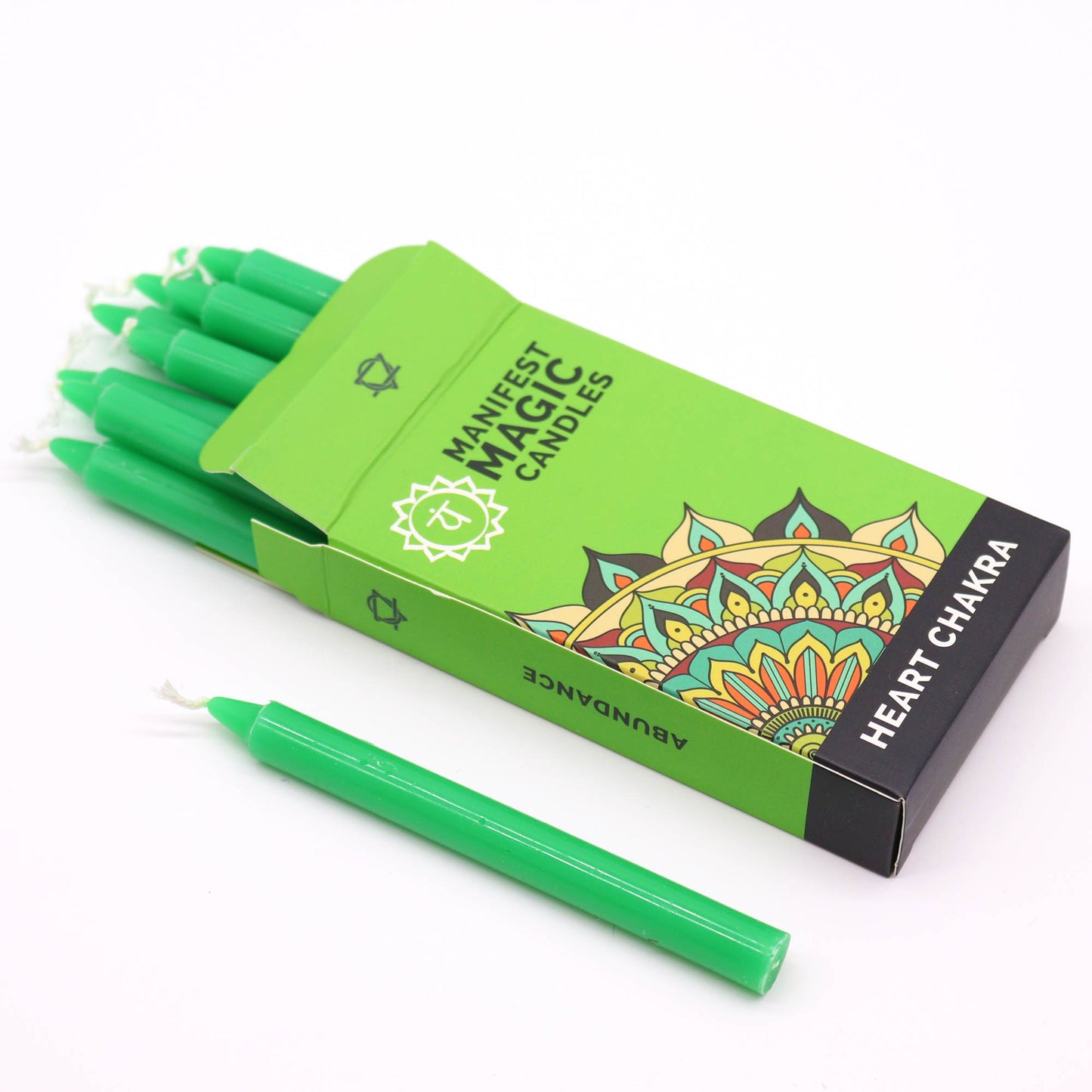 Bougies Magiques Manifeste (pack de 12) - Vert - Chakra du Coeur