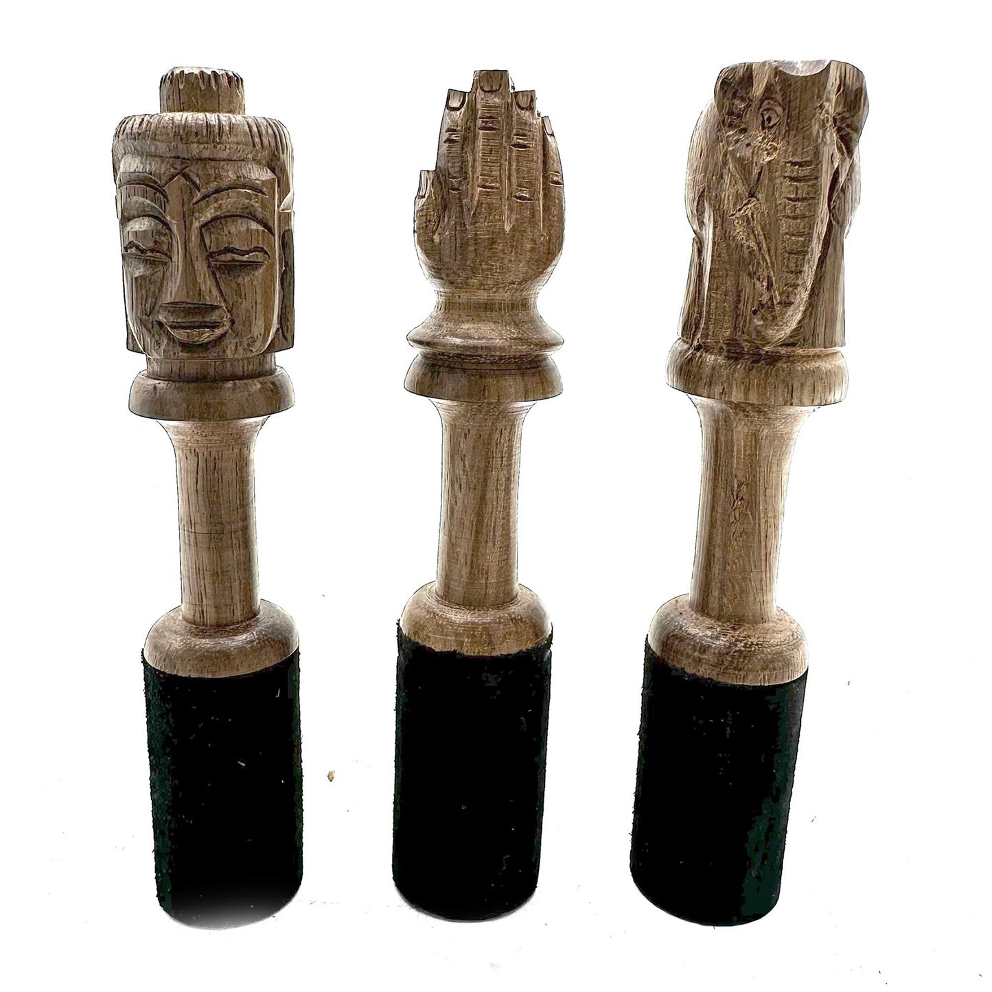 Bâton en Bois - 14cm - Sculpture d'Eléphant