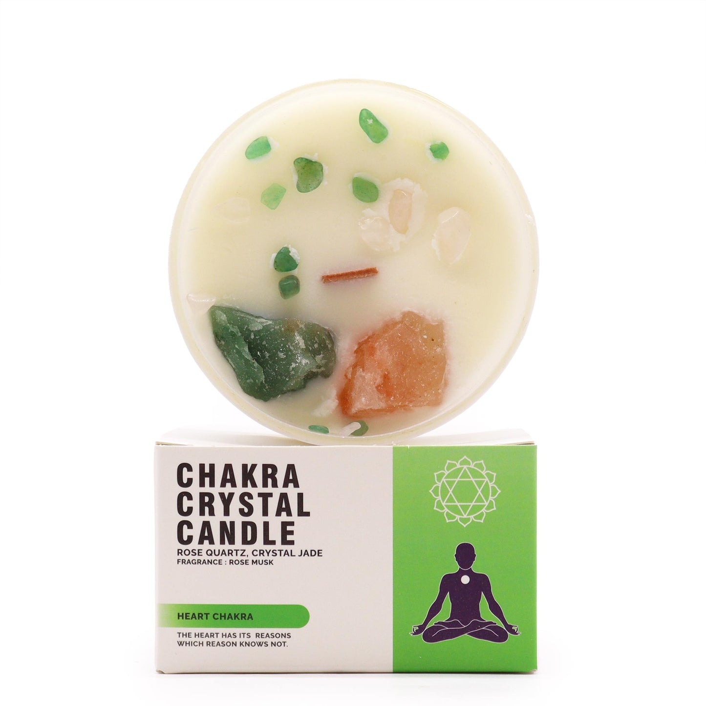 Bougie Chakra de Cristal - Chakra du CĆur