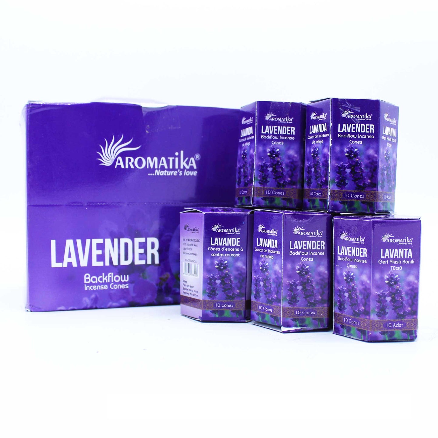 Paquet de 10 Cônes d'Encens Masala à Refoulement - Lavande