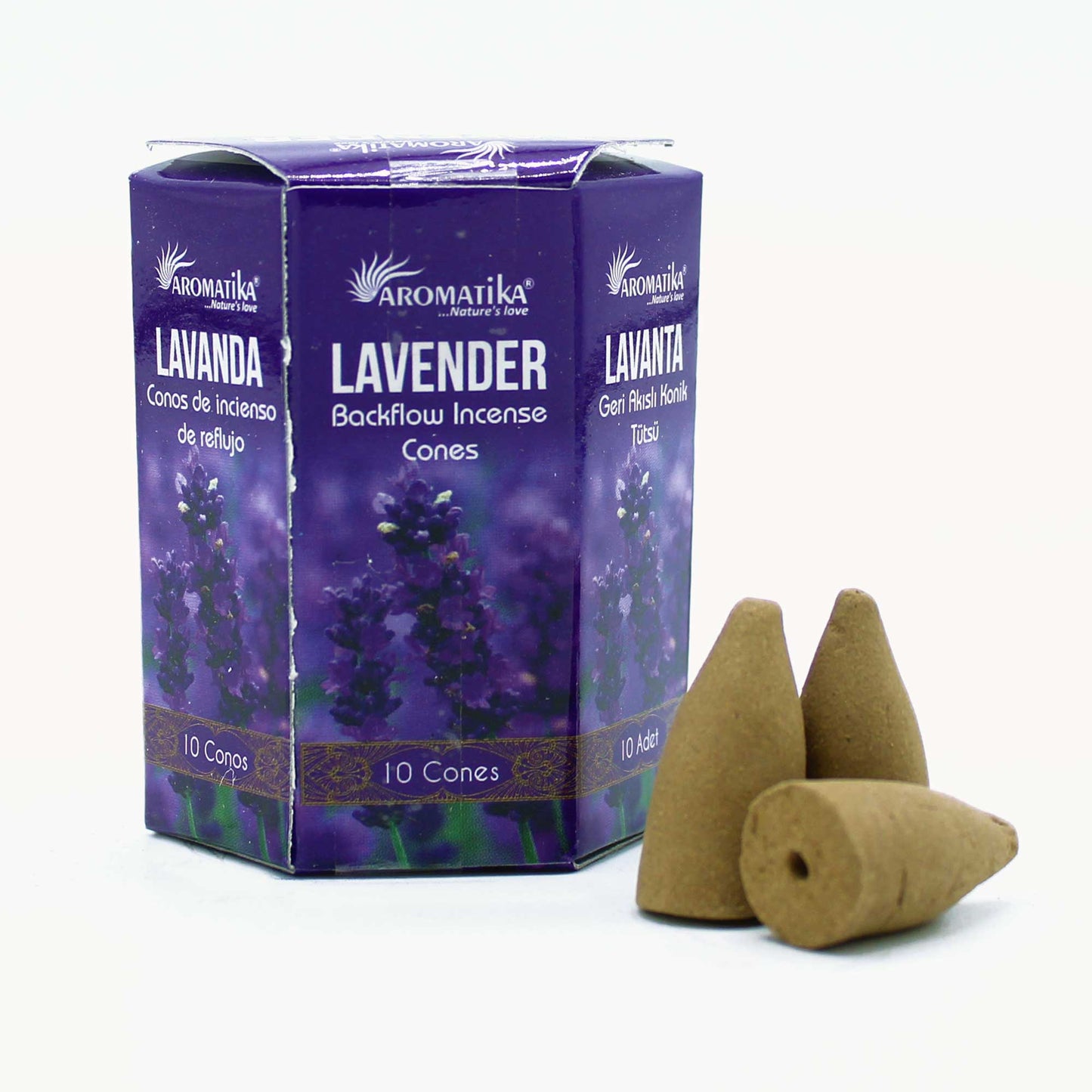 Paquet de 10 Cônes d'Encens Masala à Refoulement - Lavande