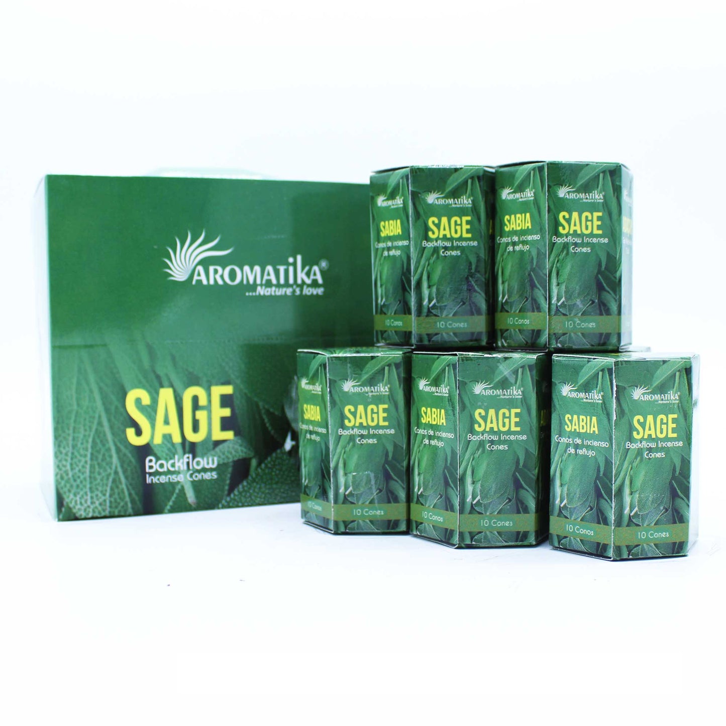 Paquet de 10 Cônes d'Encens Masala à Refoulement - Sauge