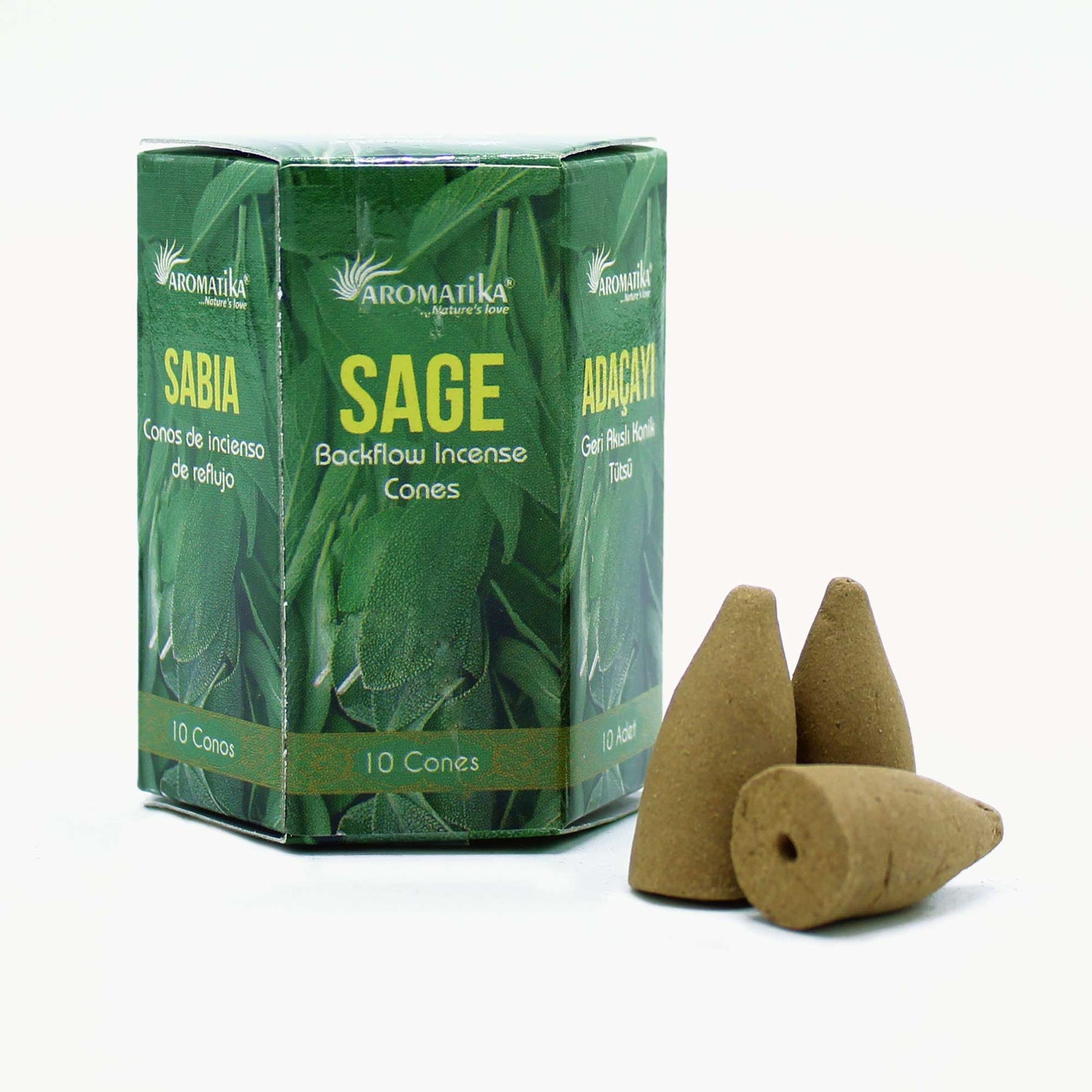 Paquet de 10 Cônes d'Encens Masala à Refoulement - Sauge