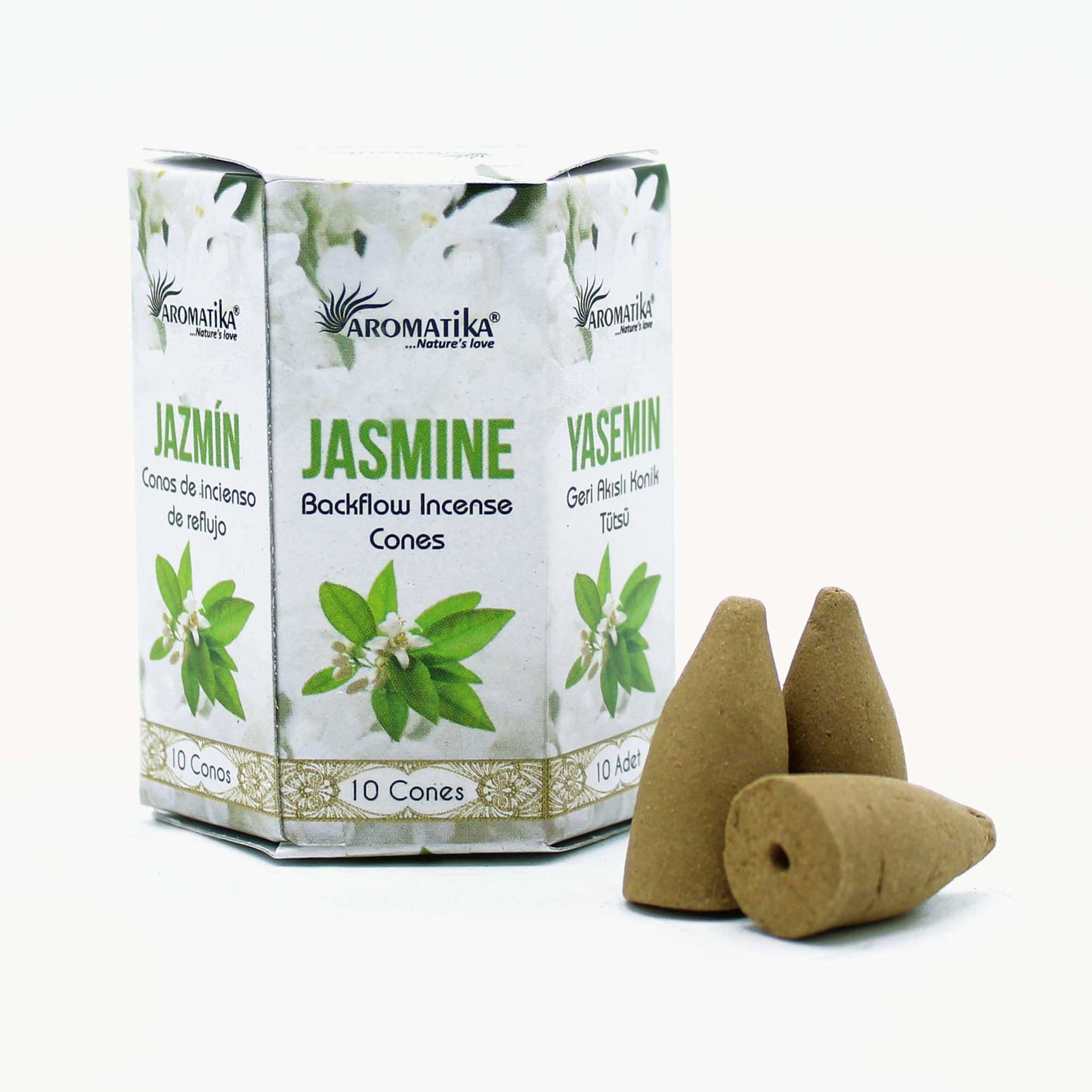 Paquet de 10 Cônes d'Encens Masala à Refoulement - Jasmin