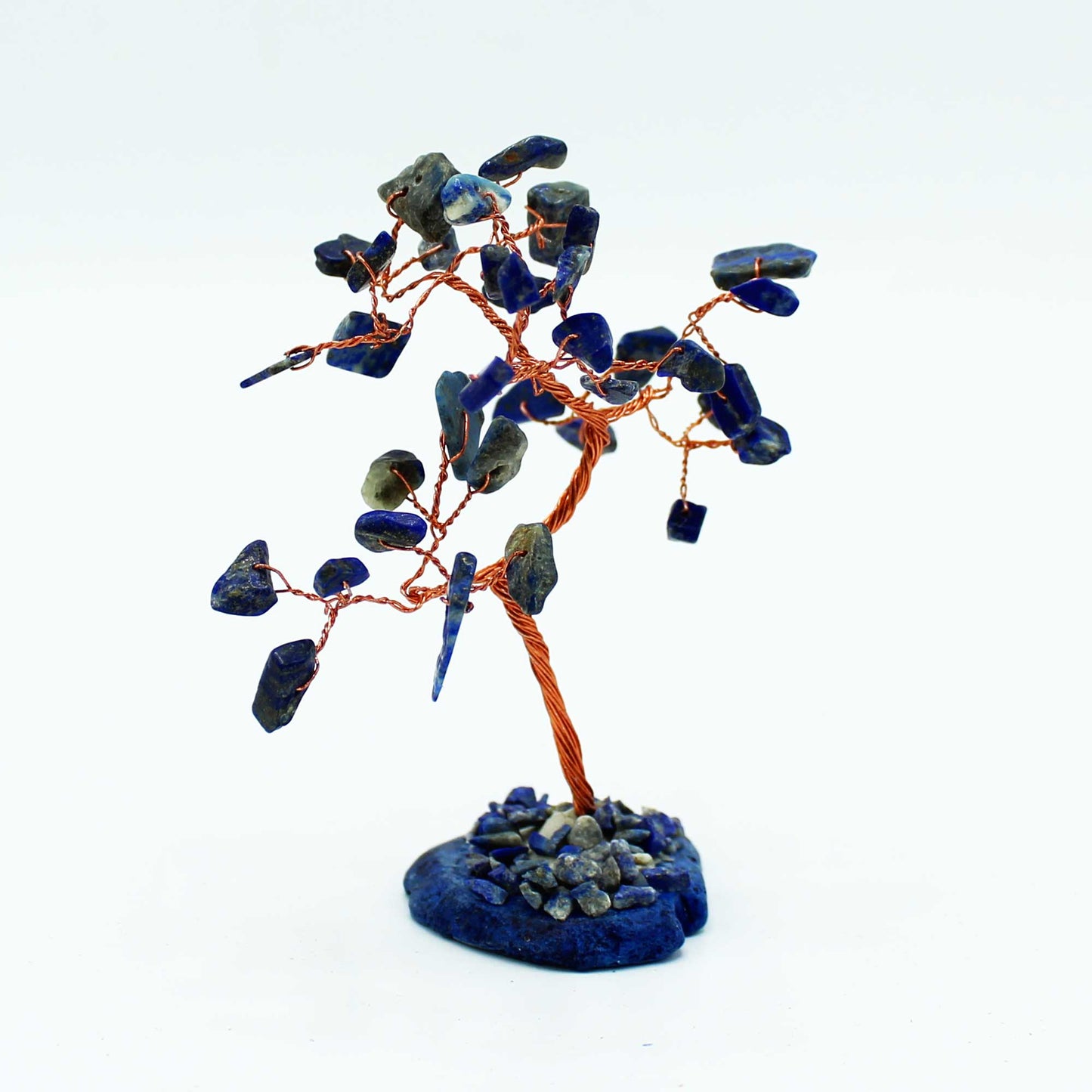 Arbre à Pierres Précieuses - Sodalite sur Base d'Agate Naturelle Bleue (35 pierres)