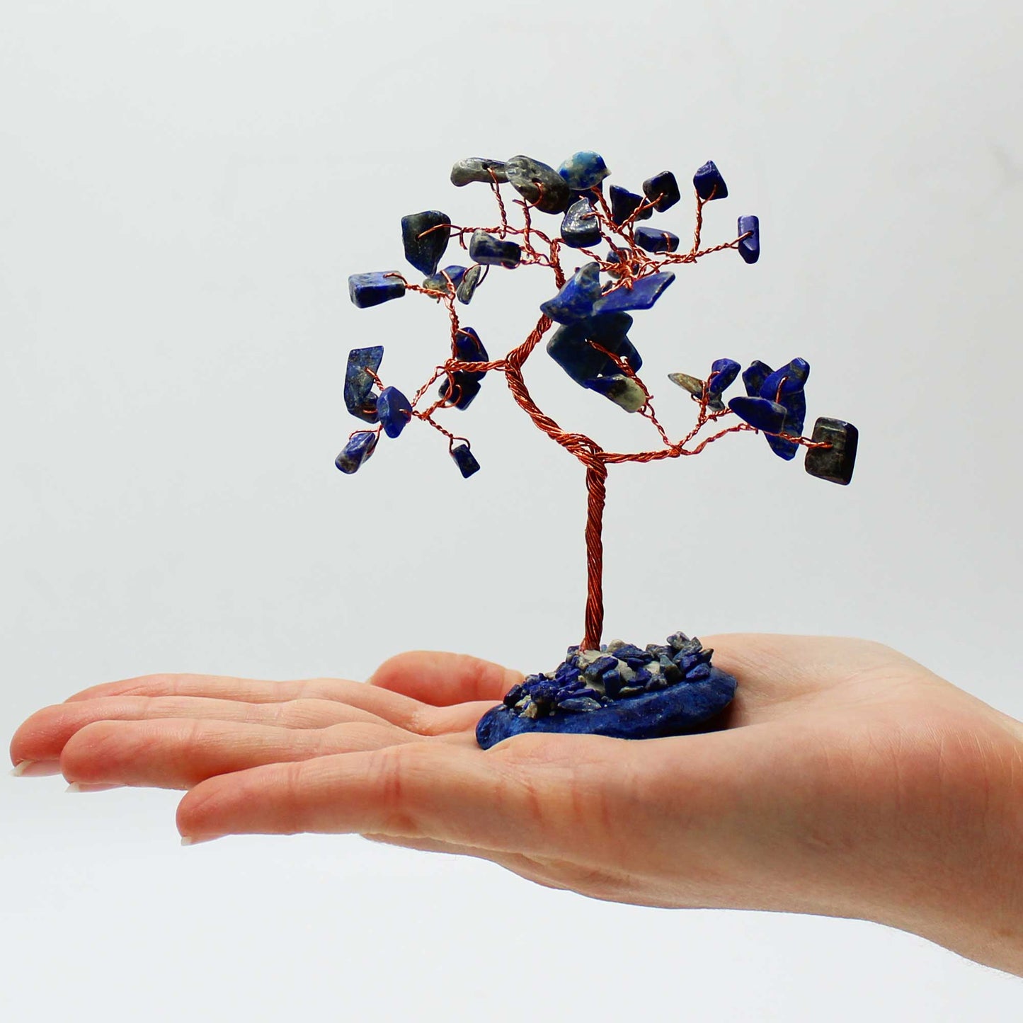 Arbre à Pierres Précieuses - Sodalite sur Base d'Agate Naturelle Bleue (35 pierres)