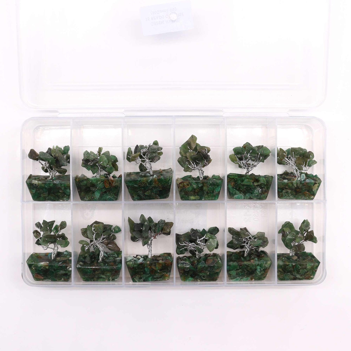 Mini Arbre de Pierres Précieuses sur Base d'Orgonite - Aventurine Verte (15 pierres)