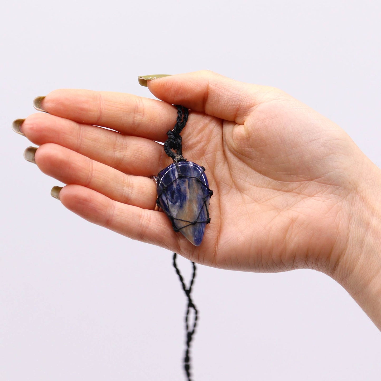 Pendentif en Forme de Goutte en Pierre Précieuse - Sodalite