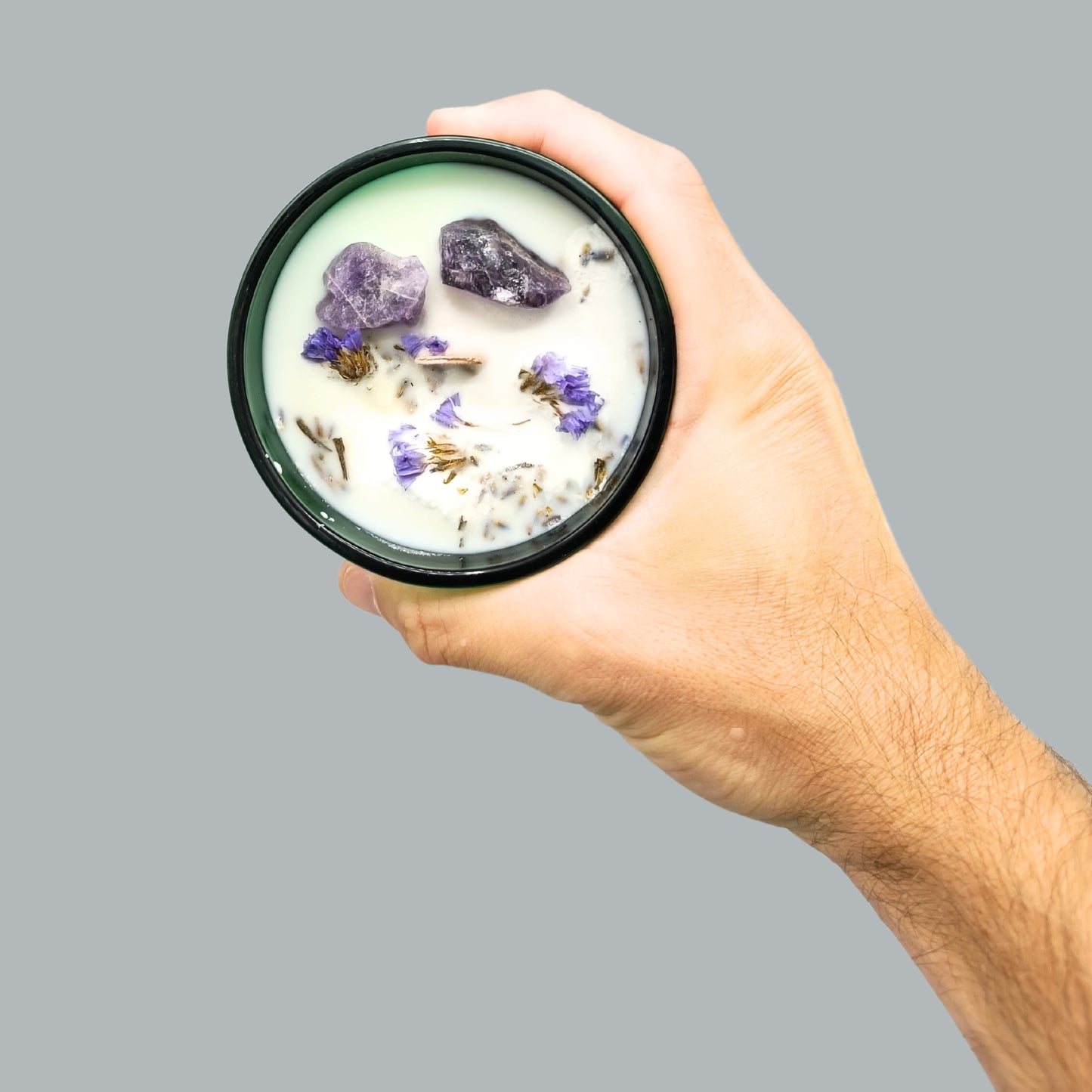 Bougie Magique en Cristal avec Fleurs et Gemmes de Hop Hare - La Lune