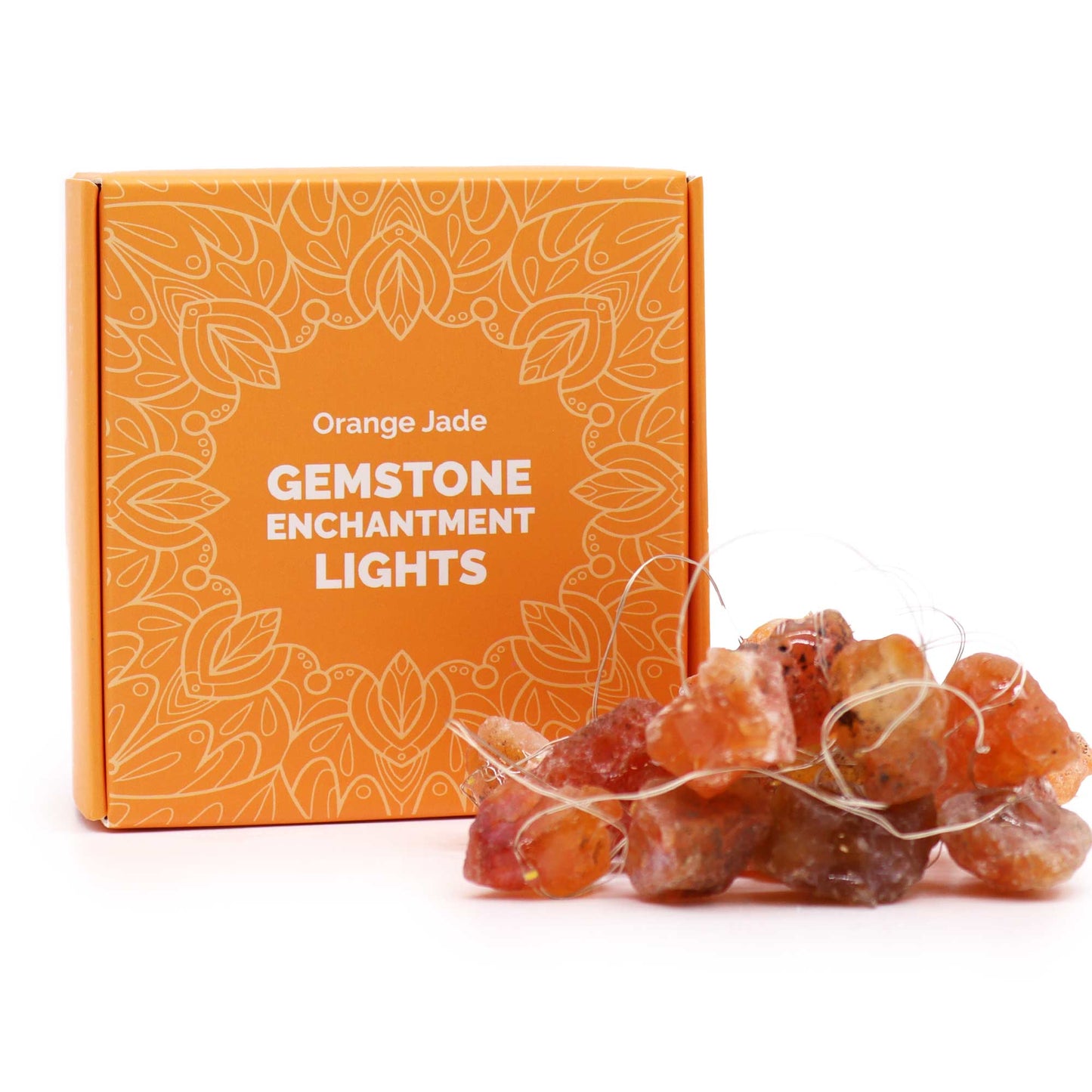 Lumières d'Enchantement en Pierres Précieuses - Jade Orange