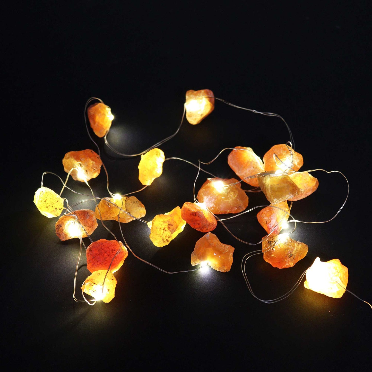 Lumières d'Enchantement en Pierres Précieuses - Jade Orange