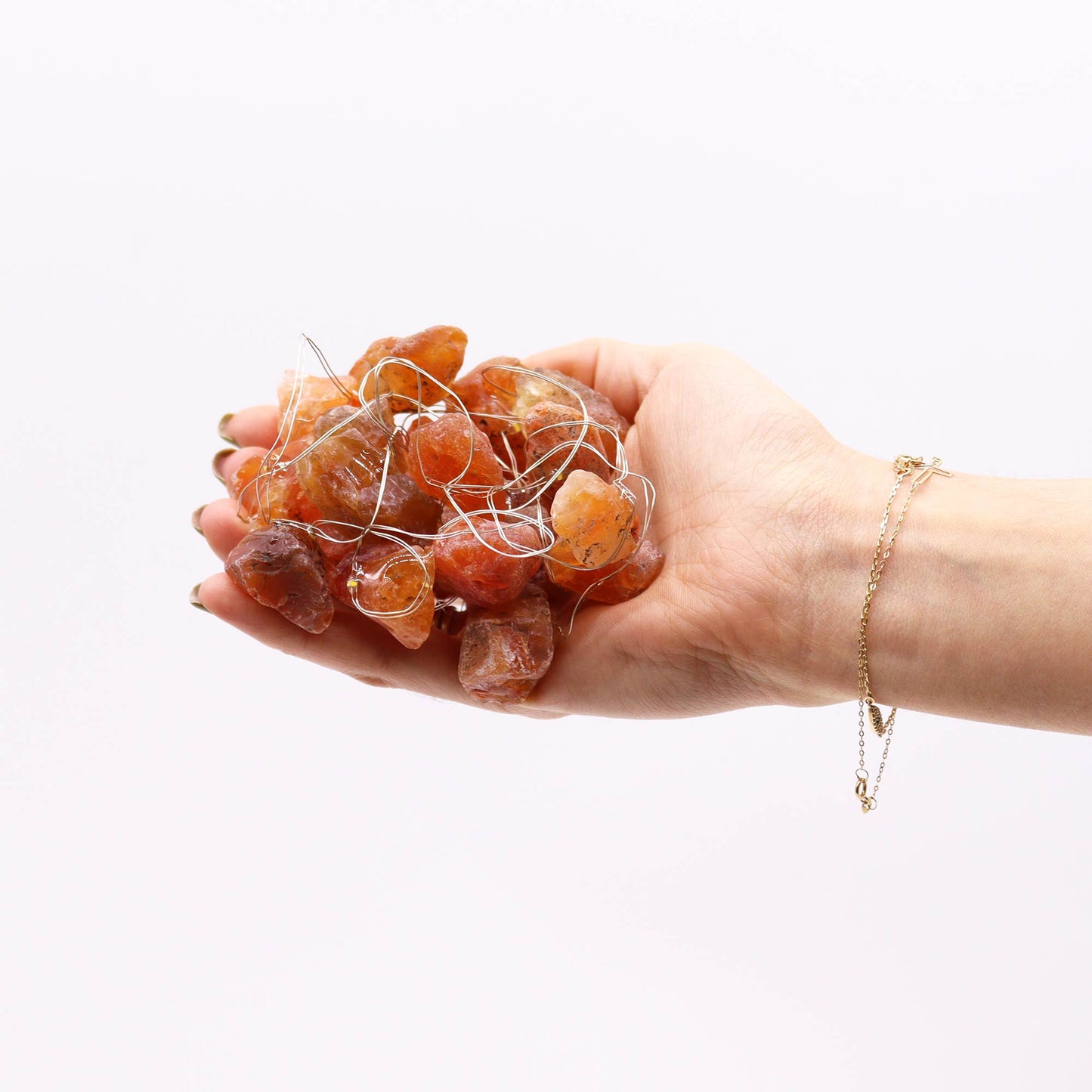 Lumières d'Enchantement en Pierres Précieuses - Jade Orange