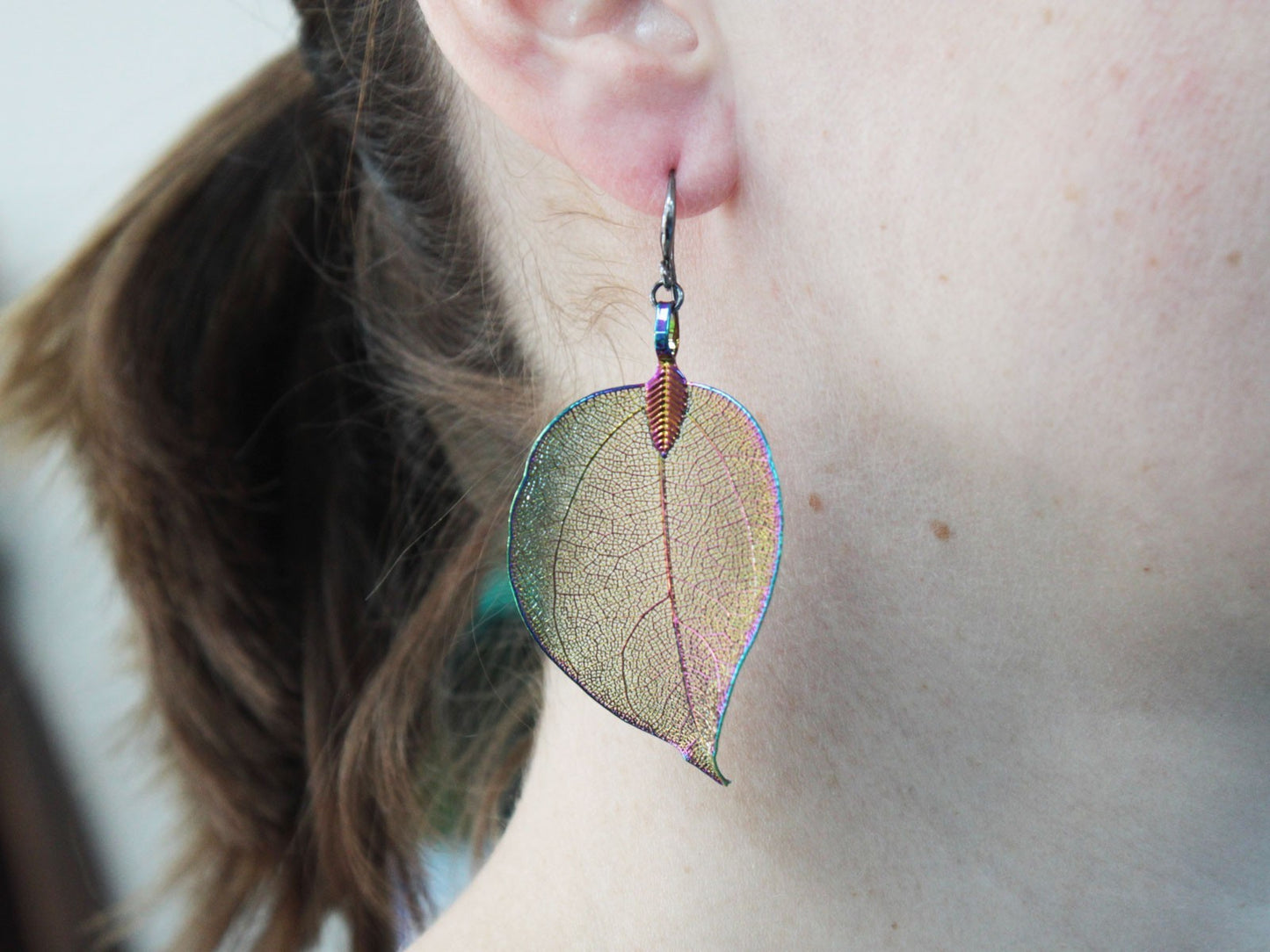 Boucles d'Oreilles - Feuilles Gouttes - Argenté