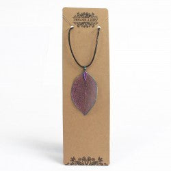 Collier - Feuille Goutte - Lavande