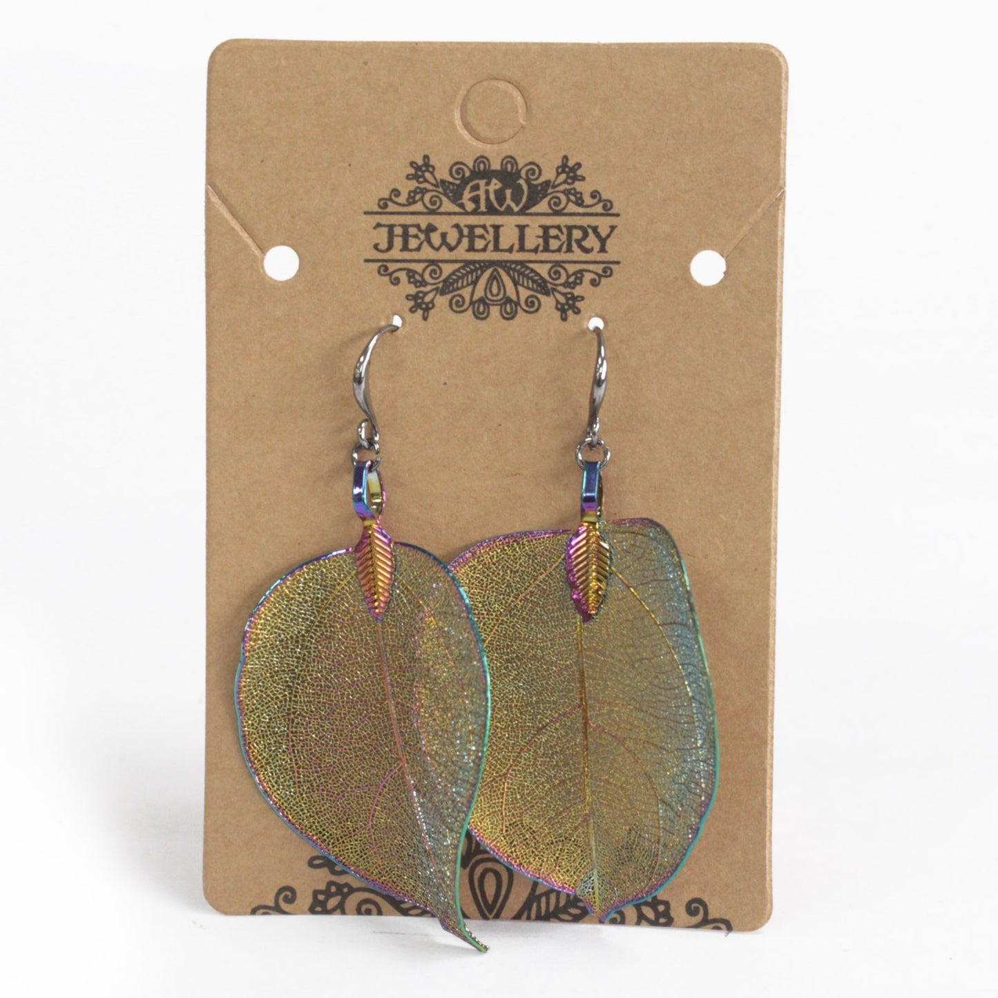 Boucles d'Oreilles - Feuilles Gouttes - Multicolore