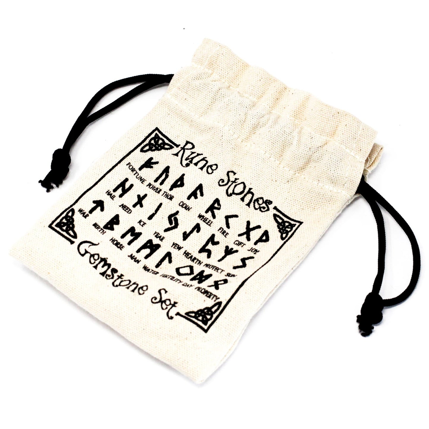 Pierres Runiques & Sachet - Agate Grise